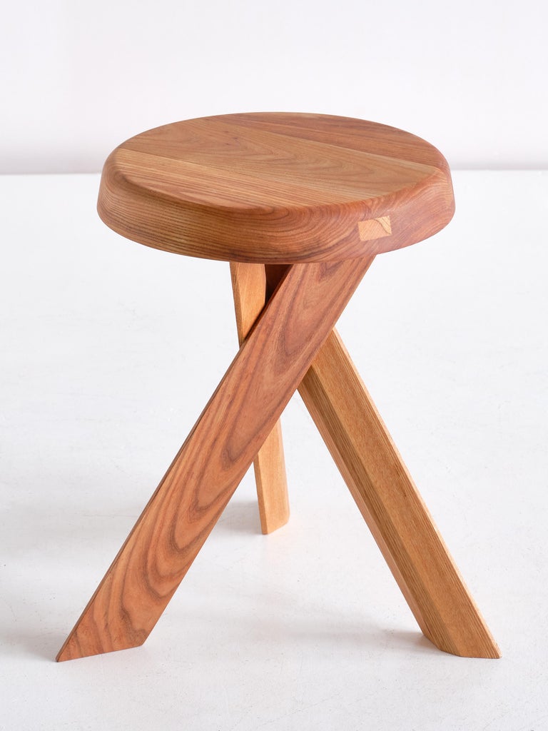 Pierre Chapo S31 Stool in Solid Elm, Chapo Creation, France For Sale 3