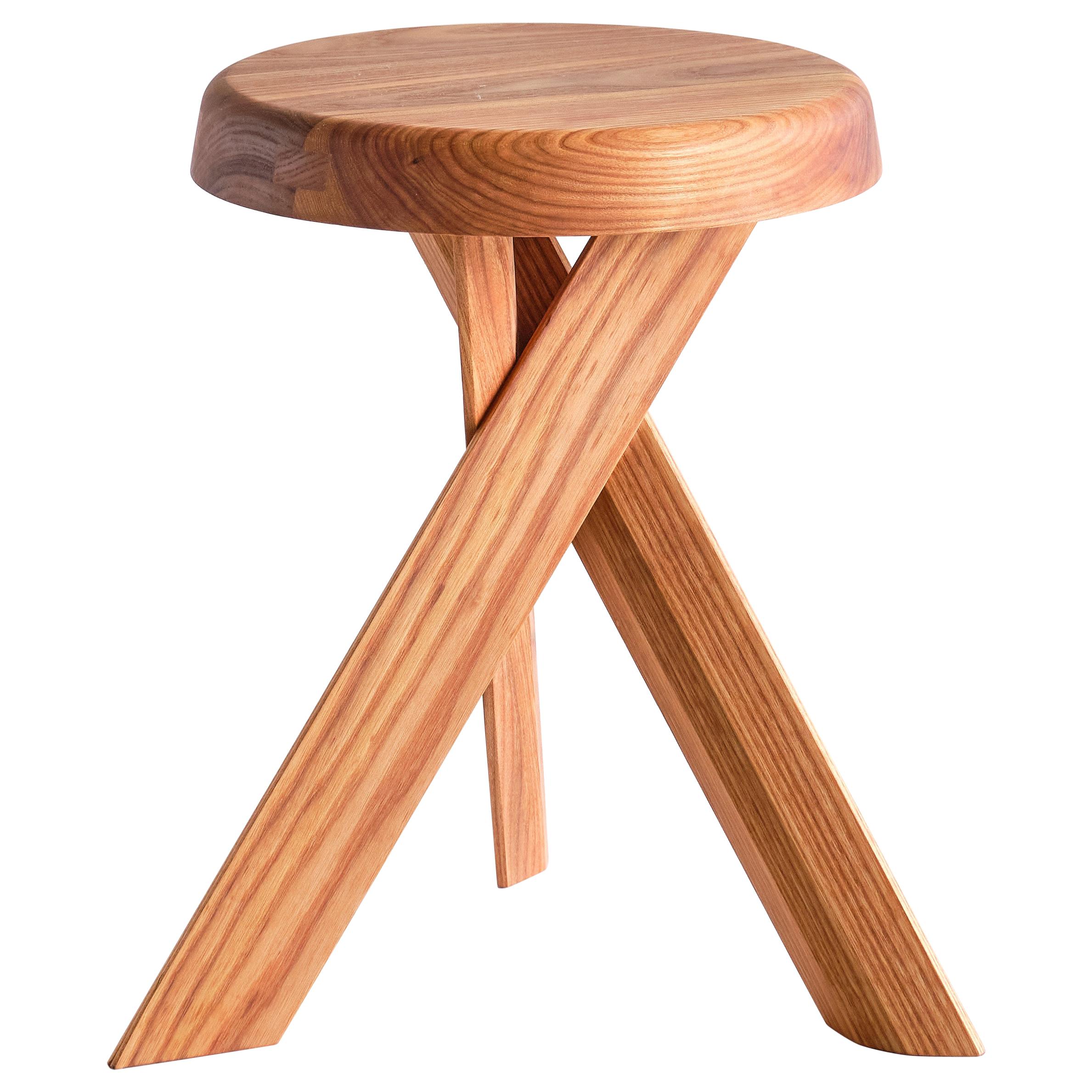 Pierre Chapo S31 Stool in Solid Elm, Chapo Creation, France