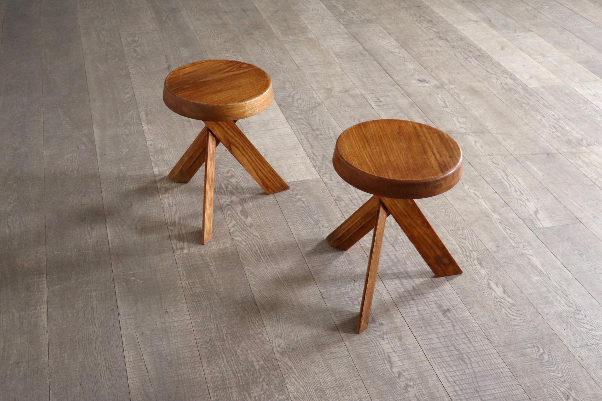 Pierre Chapo S31 Stools In Solid Elm For Altelier Chapo, France 1974 For Sale 3