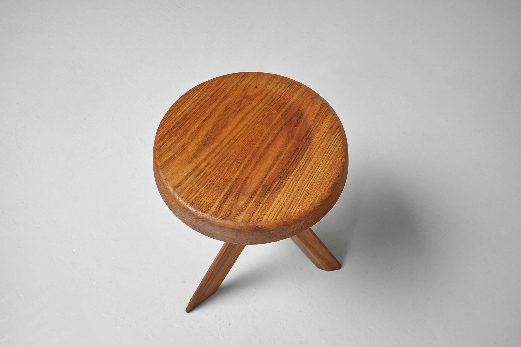 Mid-20th Century Pierre Chapo S31a Stool in Solid Elm, France, 1960