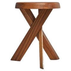 Vintage Pierre Chapo S31a Stool in Solid Elm, France, 1960