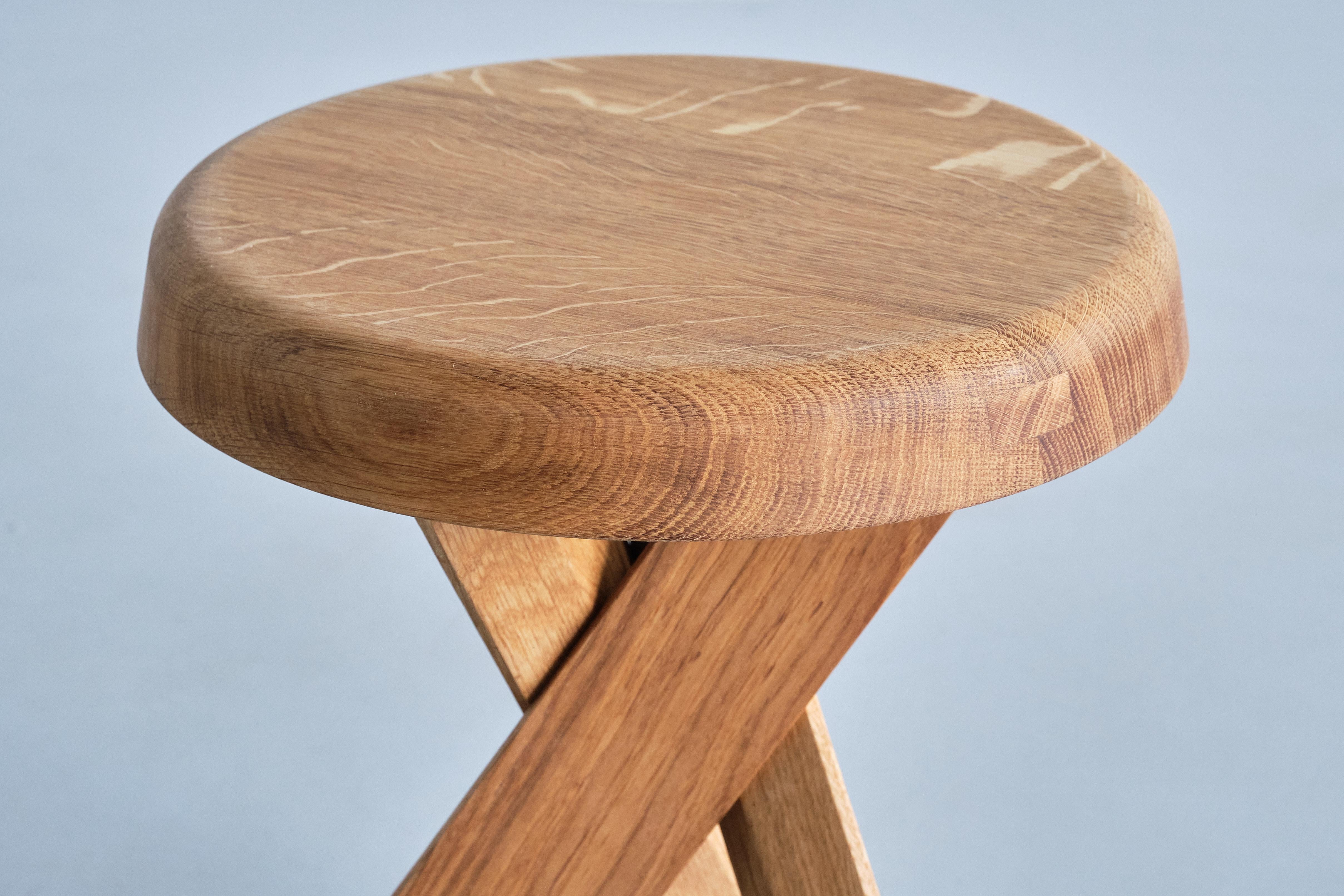 Pierre Chapo S31A Stool in Solid Oak Wood, Chapo Creation, France For Sale 1