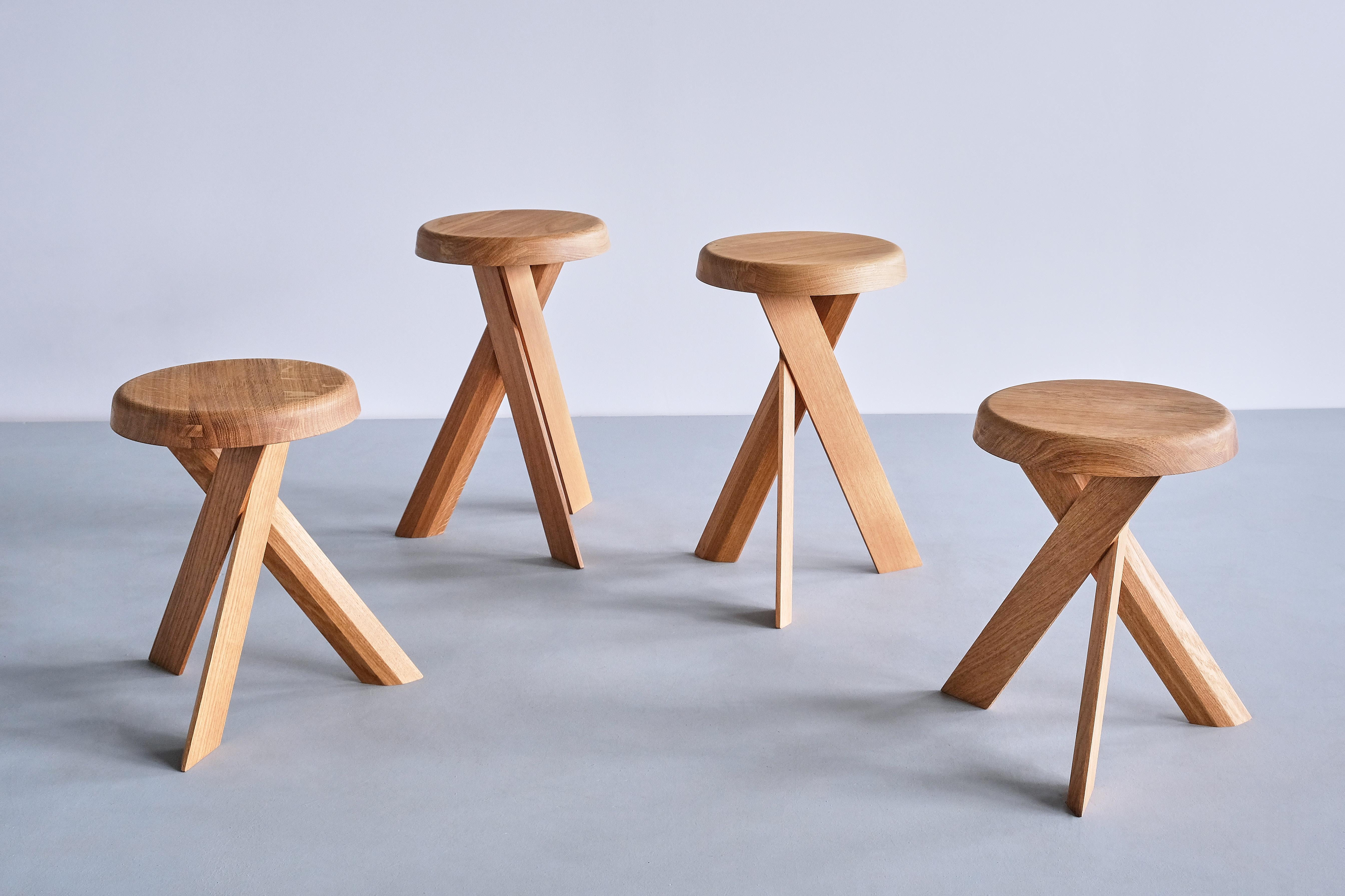 Pierre Chapo S31A Stool in Solid Oak Wood, Chapo Creation, France For Sale 5