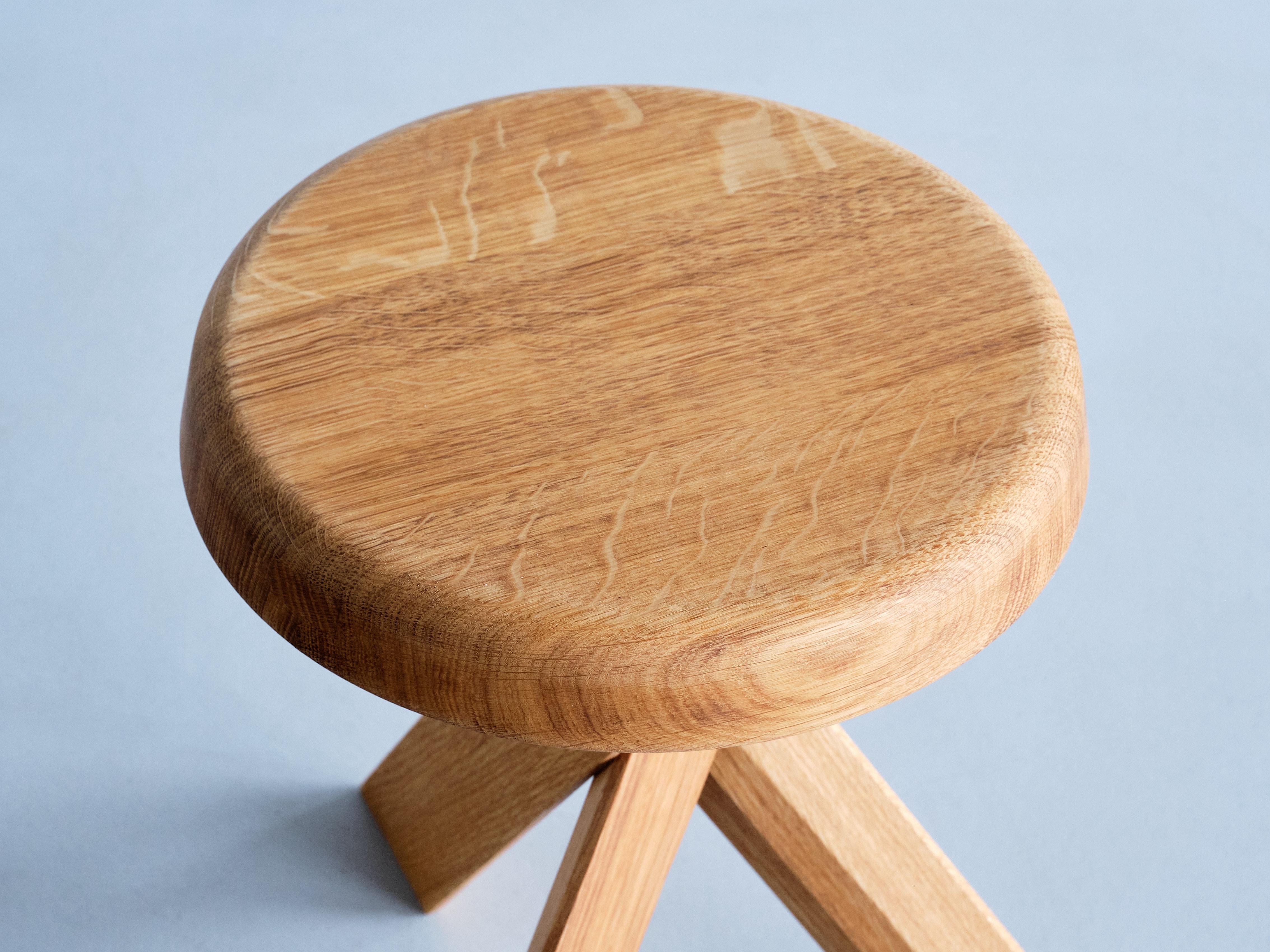 Mid-Century Modern Pierre Chapo S31A Stool in Solid Oak Wood, Chapo Creation, France For Sale