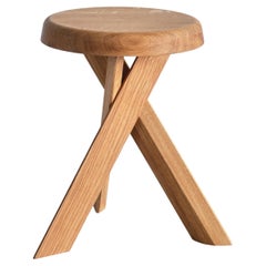 Tabouret Pierre Chapo S31A en bois de chêne massif, Chapo Creation, France