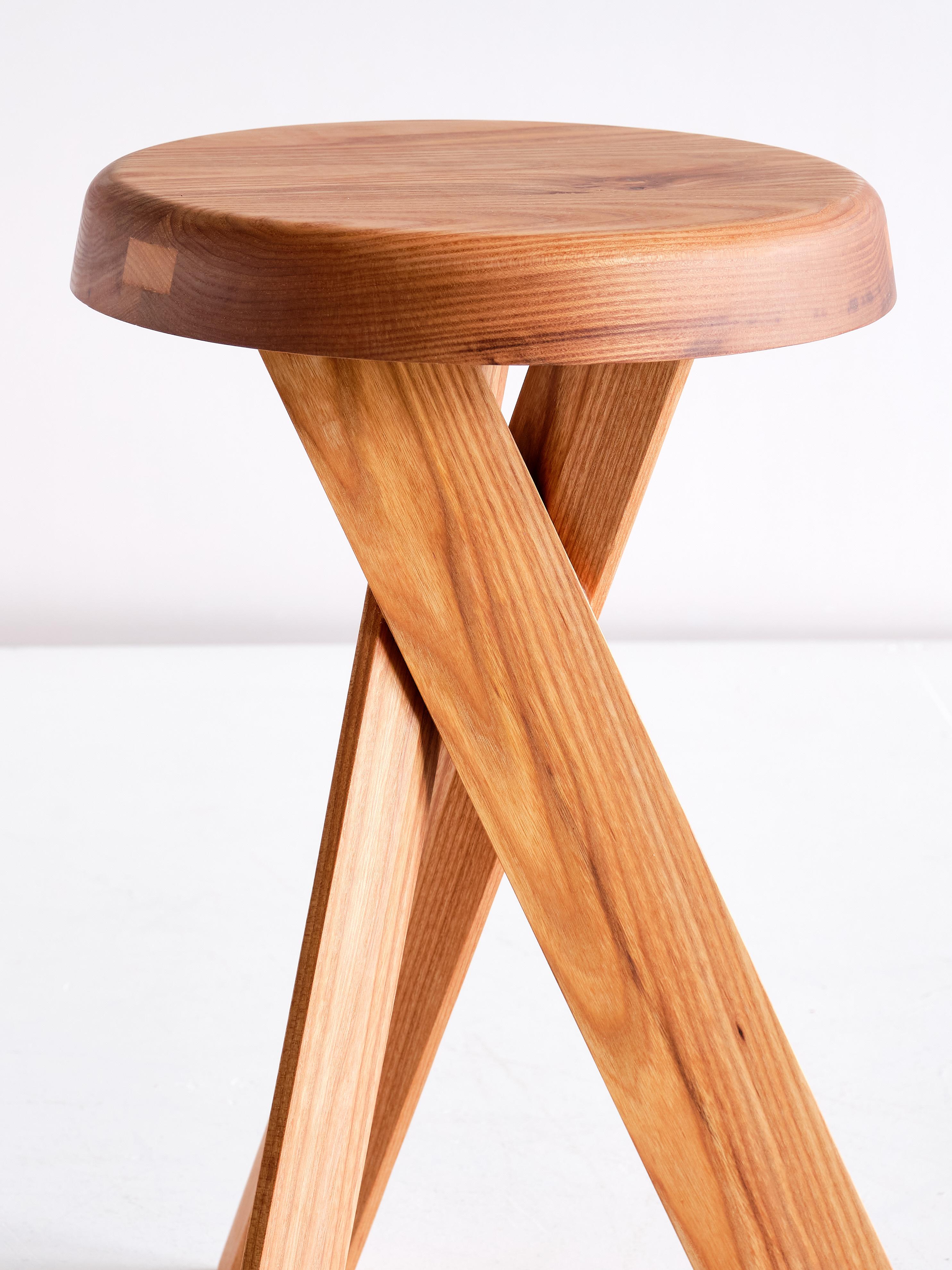 Pierre Chapo S31B Stool in Solid Elm, Chapo Creation, France For Sale 2