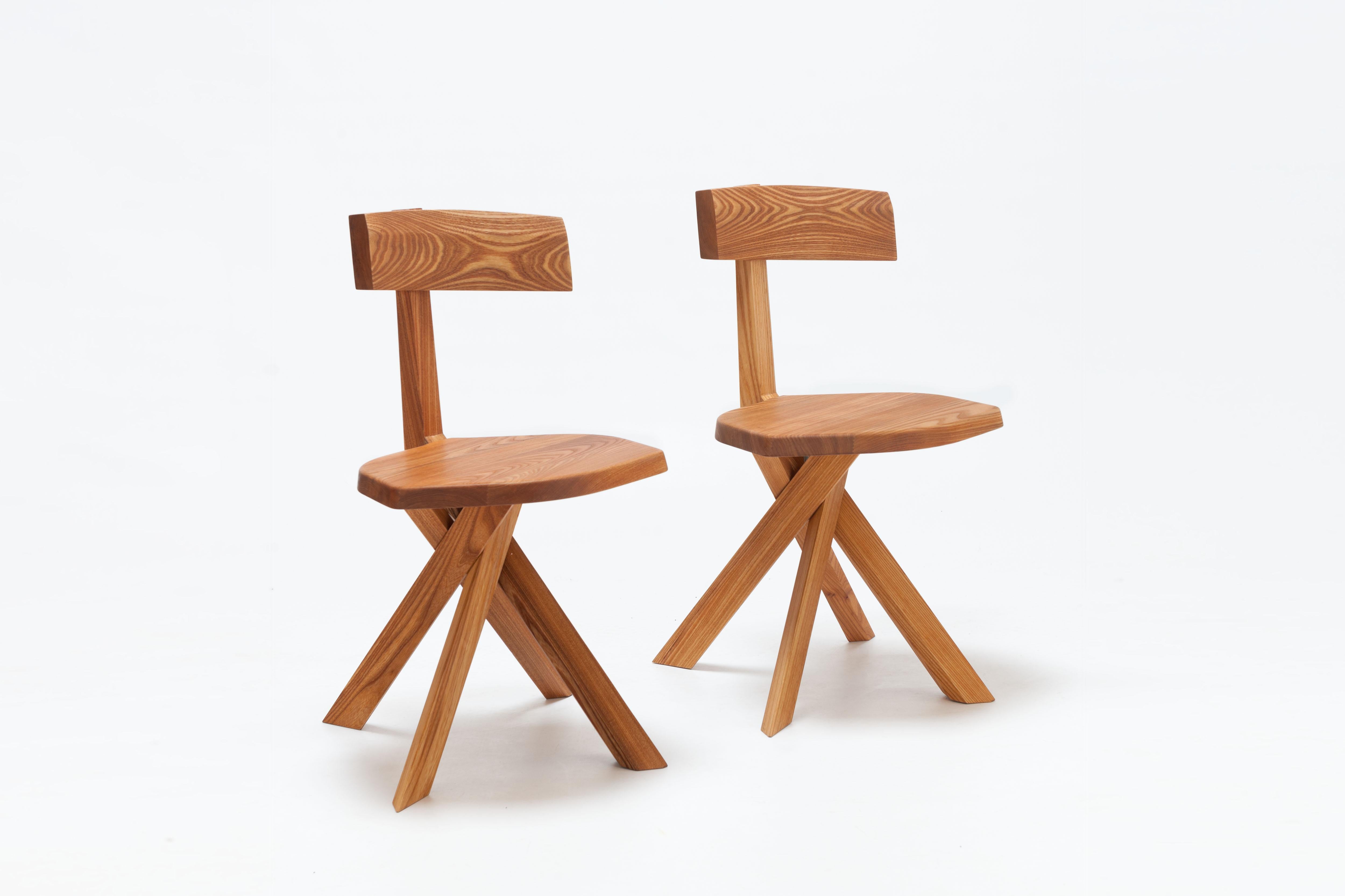 Chaise S34 de Pierre Chapo en orme massif  -- ' Expédition à partir du stock ' en vente 8