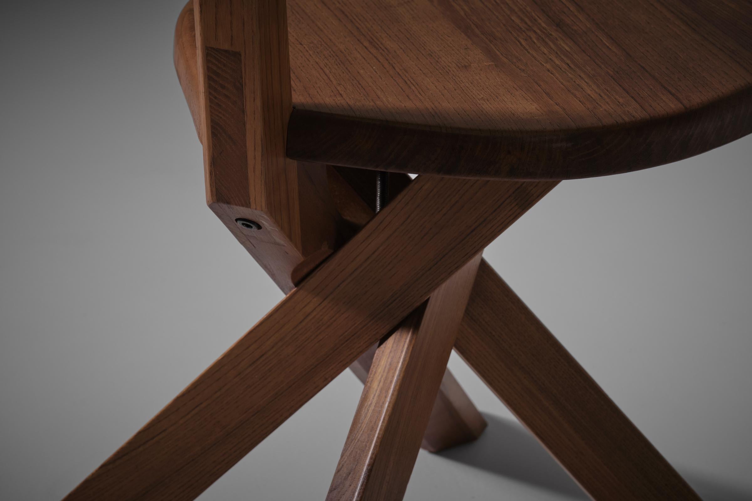 Pierre Chapo ‘S34’ Chair in Solid Elm, France, 1960s 4