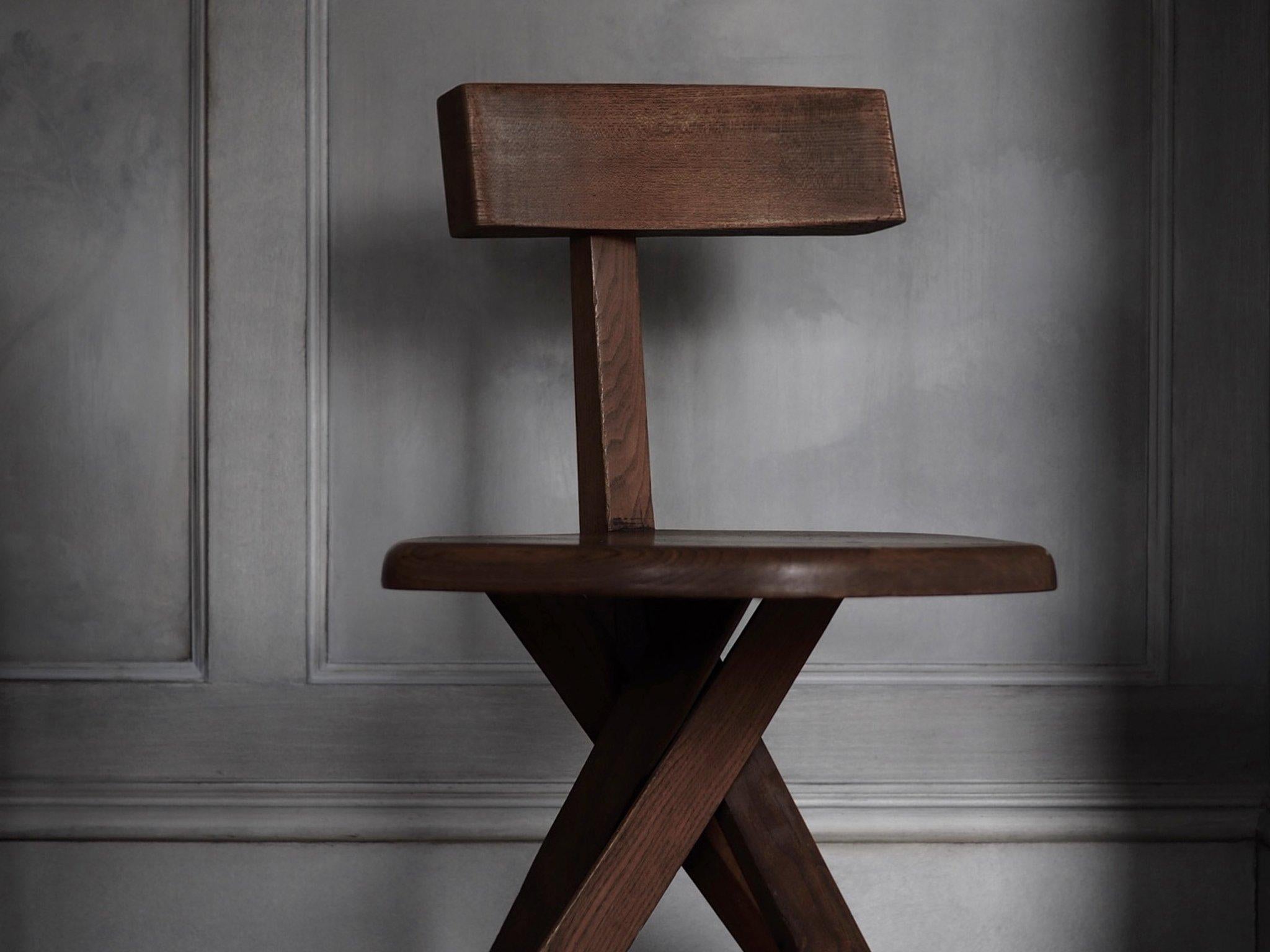 Mid-Century Modern Pierre Chapo S34 Dining Chair in Solid Elm, 1960s For Sale
