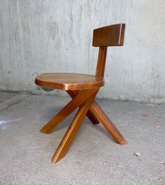 Pierre Chapo S34 Dining Chair in Solid Elm, 1970
