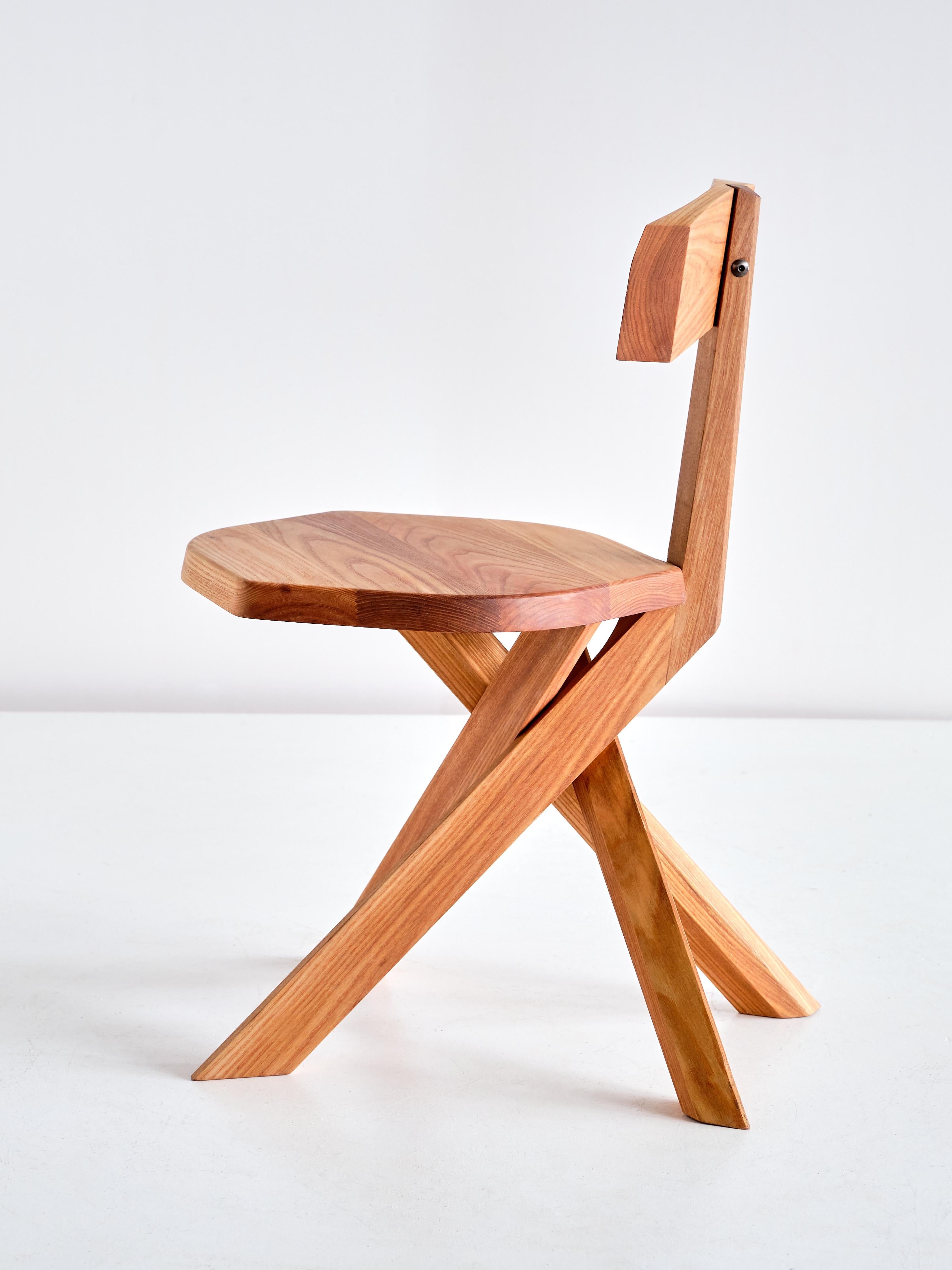 Pierre Chapo S34 Dining Chair in Solid Elm, Chapo Creation, France In New Condition For Sale In The Hague, NL