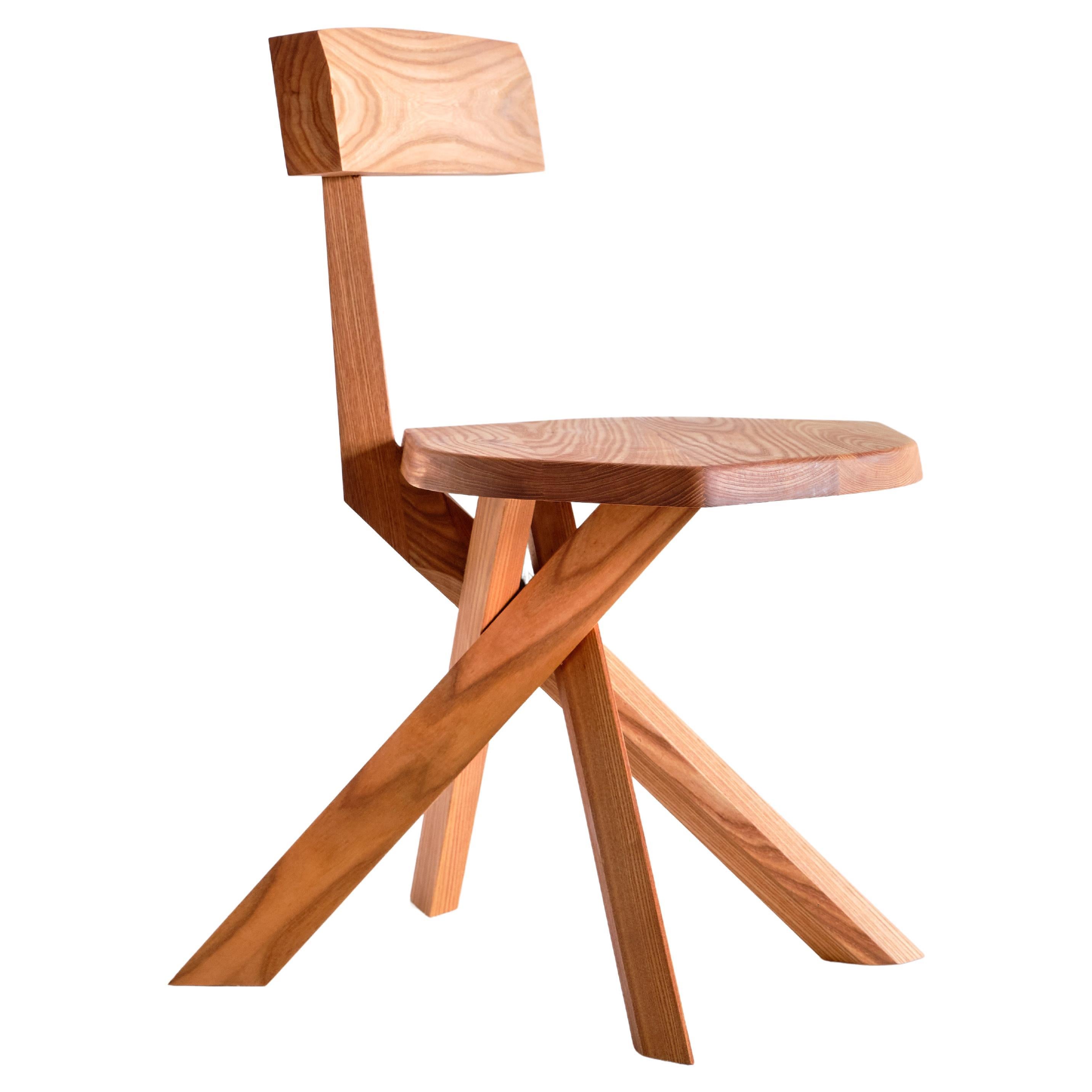 Pierre Chapo S34 Dining Chair in Solid Elm, Chapo Creation, France