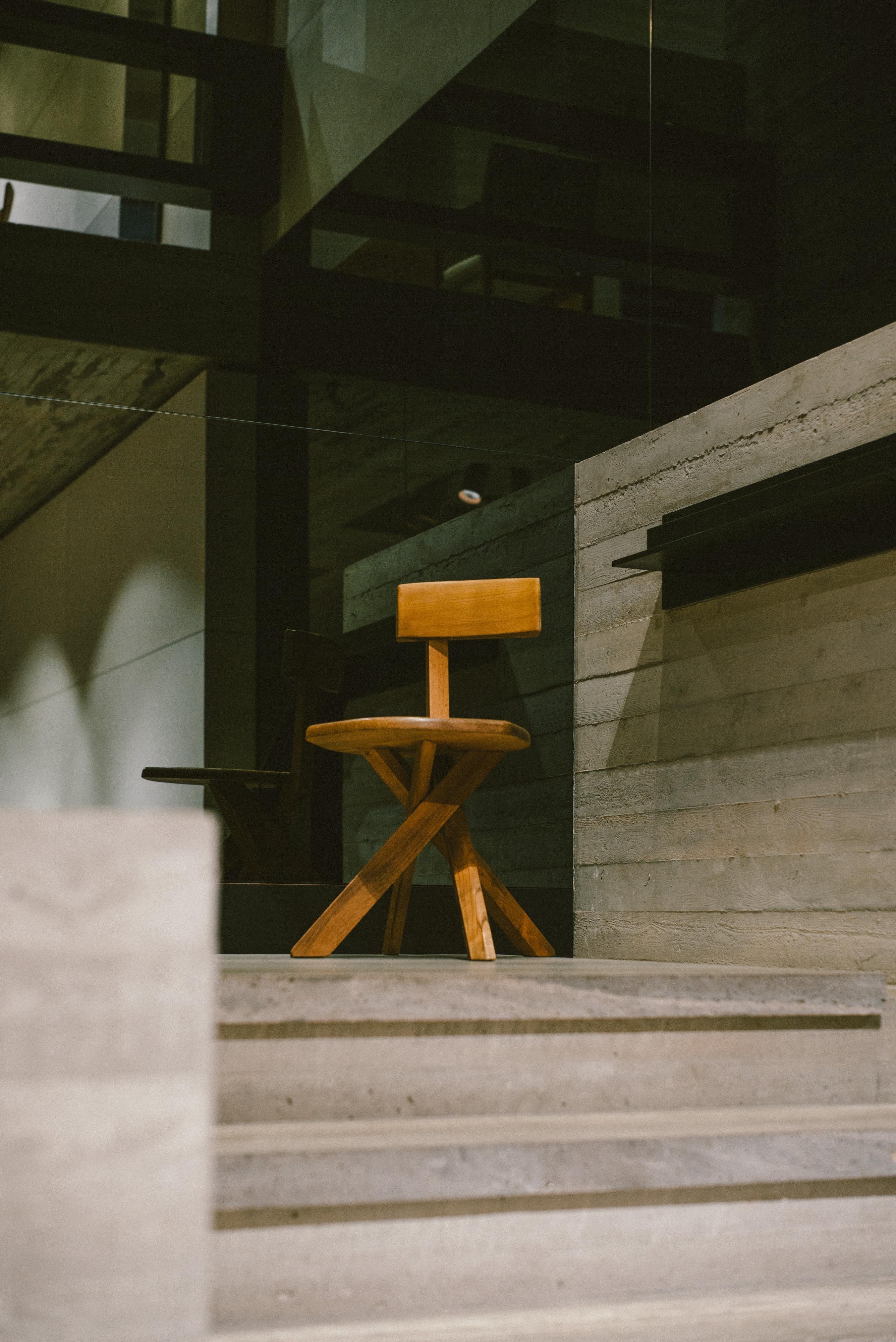 Pierre Chapo 'S34' Dining Chairs in Solid Elm, 1960s 10