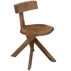 Pierre Chapo 'S34A' Sculptural Chair in Solid Elm