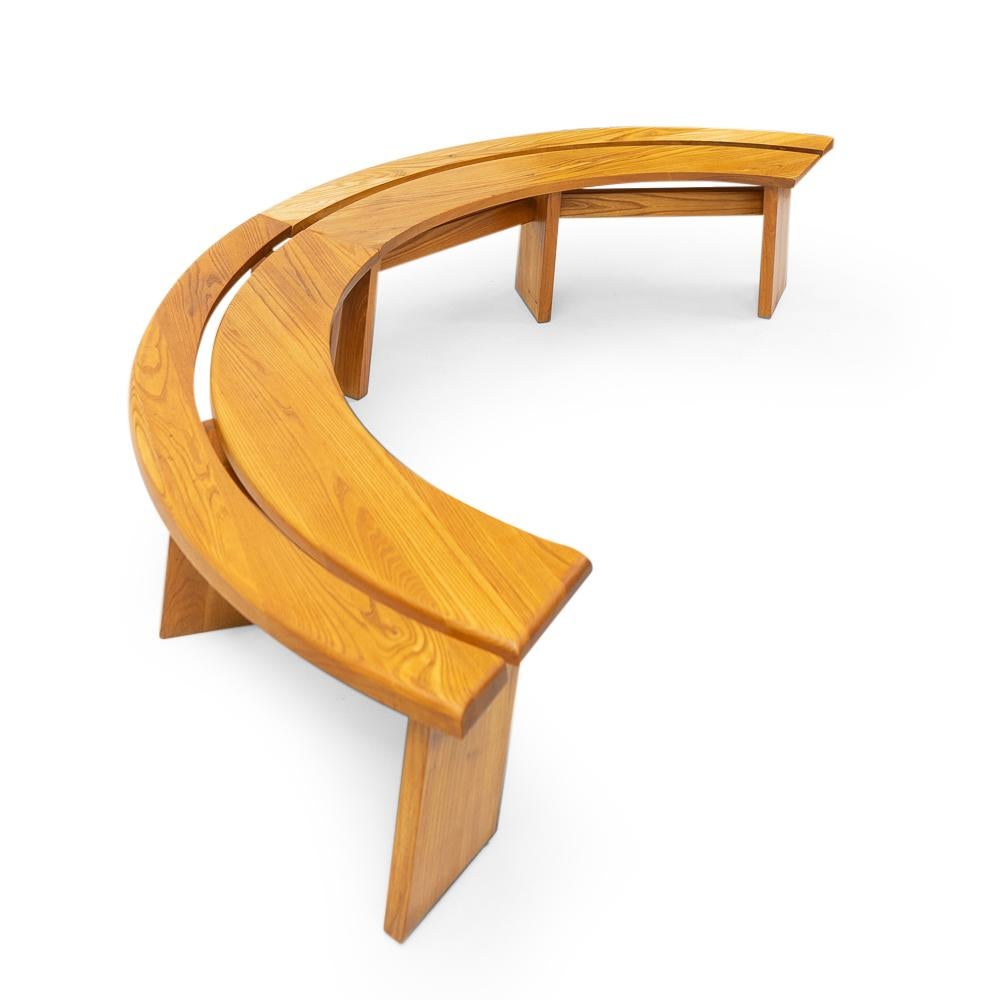 Original French Vintage Pierre Chapo S38 Benches, Set of 2, 1970s In Good Condition In Renens, CH