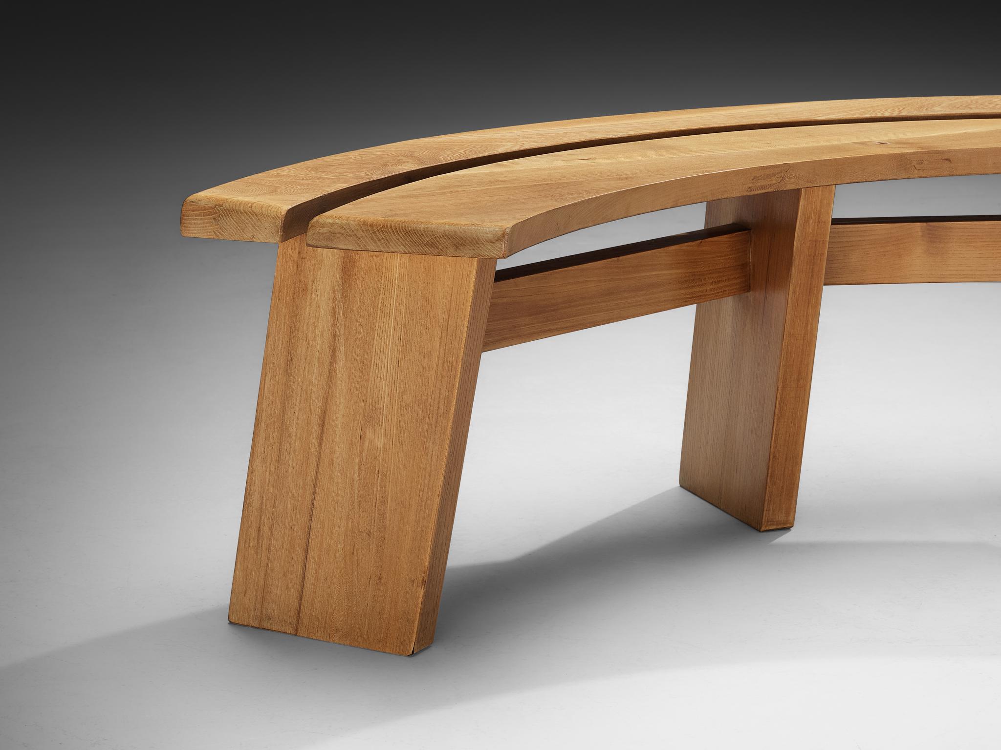 Mid-Century Modern Pierre Chapo 'S38A’ Bench in Solid Elm