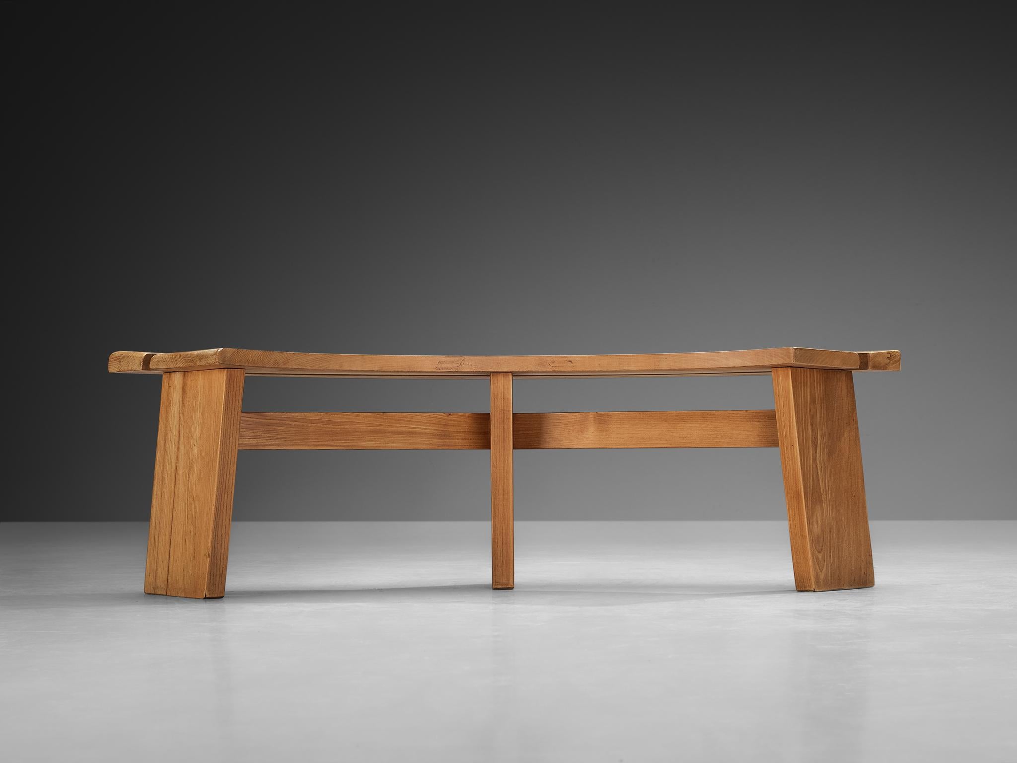 French Pierre Chapo 'S38A’ Bench in Solid Elm