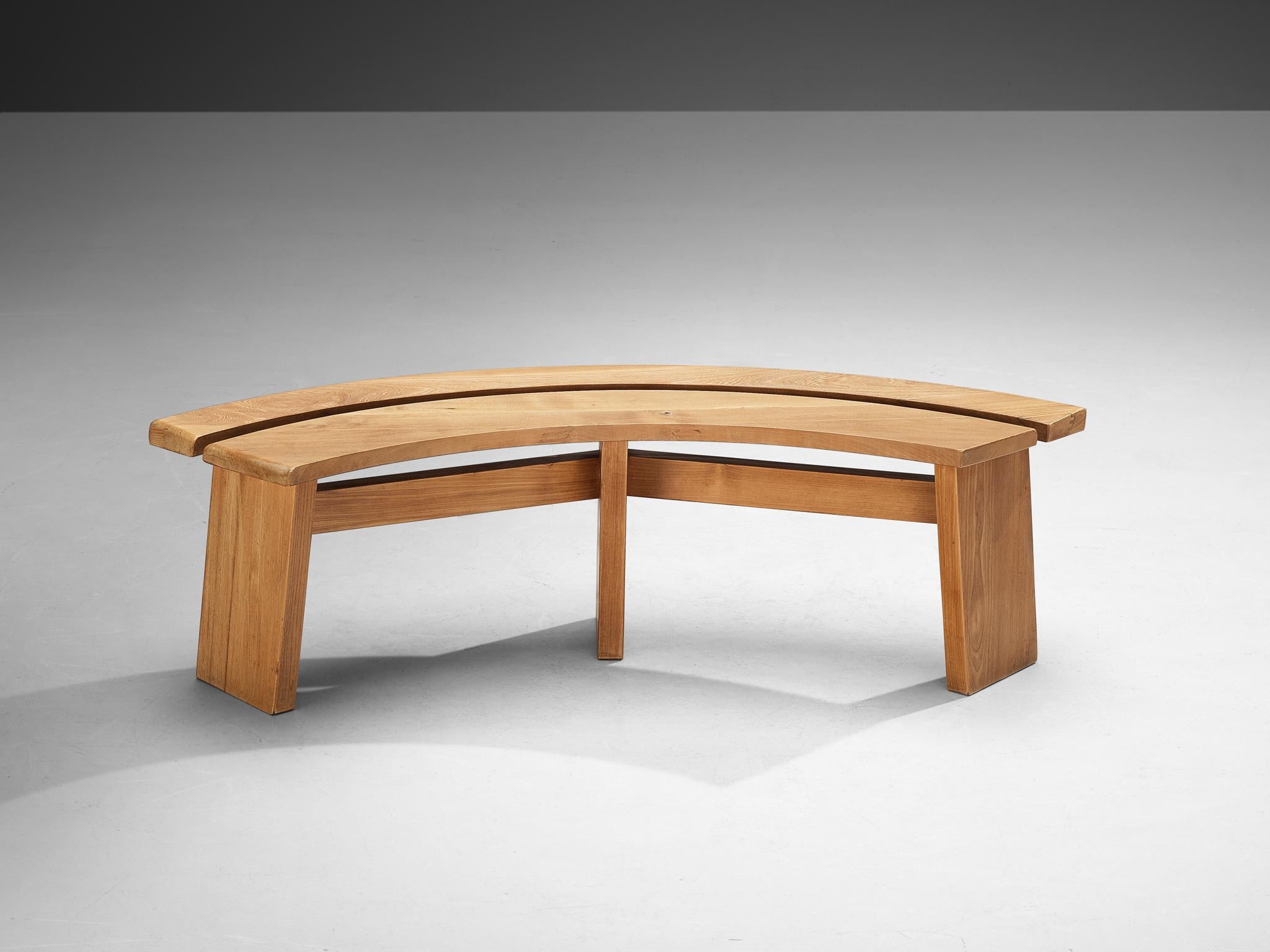 Mid-20th Century Pierre Chapo 'S38A’ Bench in Solid Elm