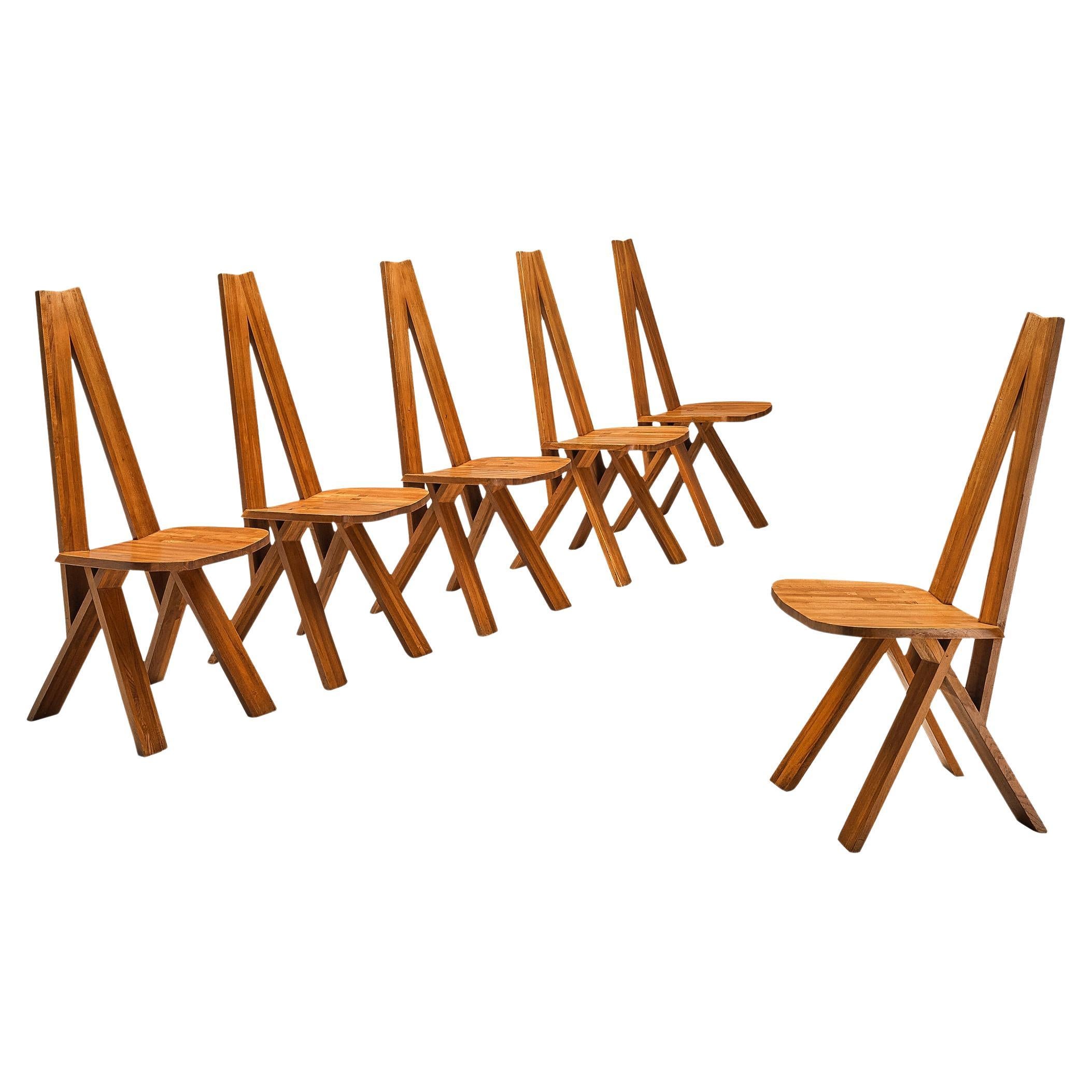 Pierre Chapo 'S45' Chairs in Elm 