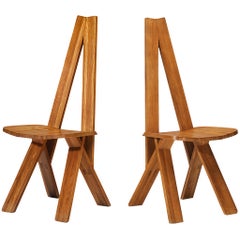 Chaises de salle à manger « S45 » de Pierre Chapo en orme