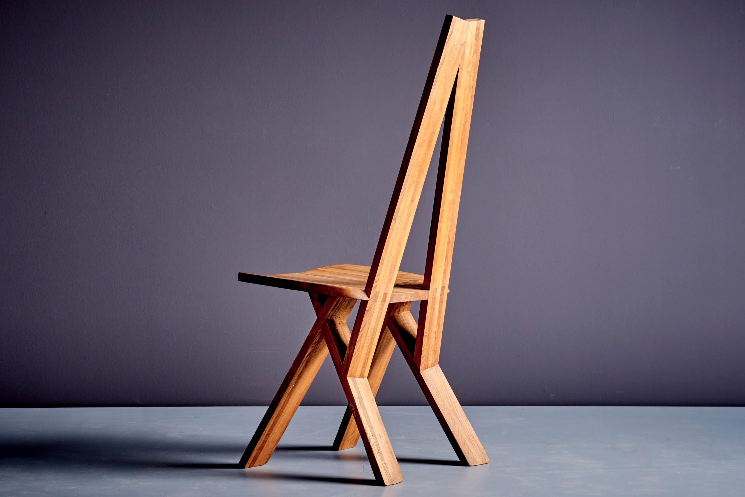 Mid-Century moderno Pierre Chapo S45 Coppia di sedie in legno di olmo Francia - Anni '70 in vendita