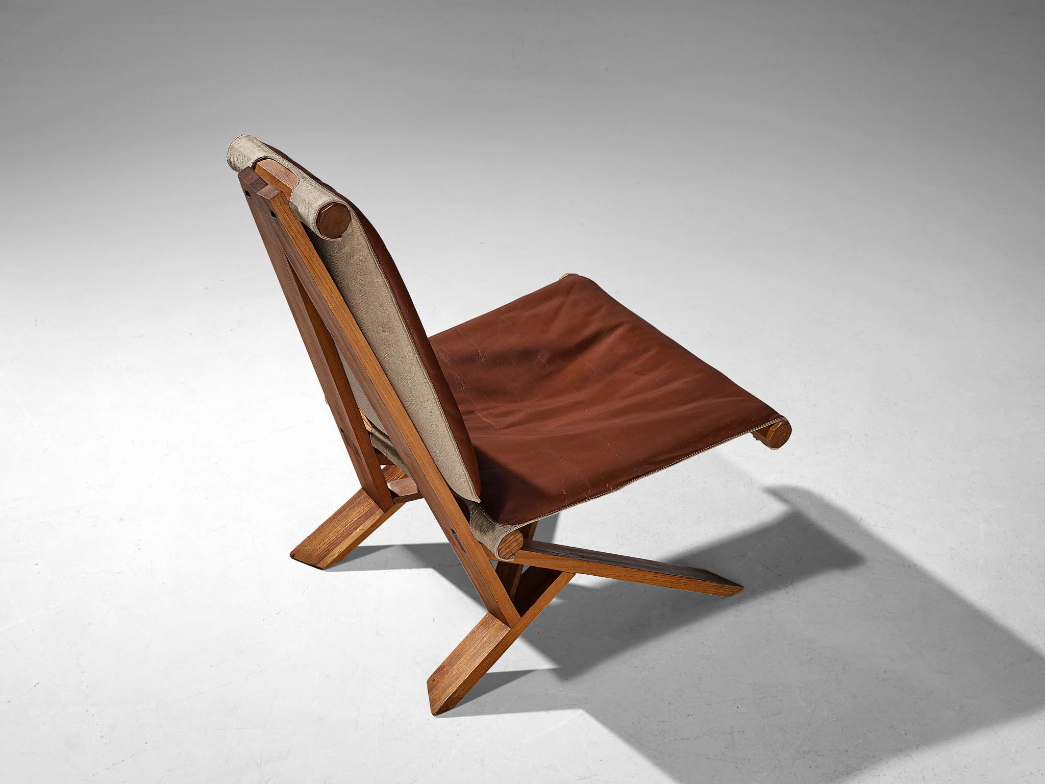 Early Pierre Chapo 'S46' Lounge Chair in Leather and Elm  5