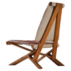 Early Pierre Chapo 'S46' Lounge Chair in Leather and Elm 