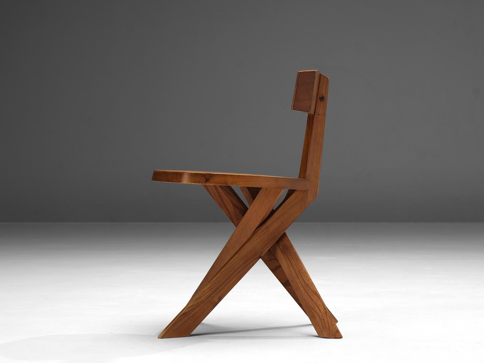 Early Pierre Chapo Sculptural Chair 'S34' in Solid Elm For Sale 2