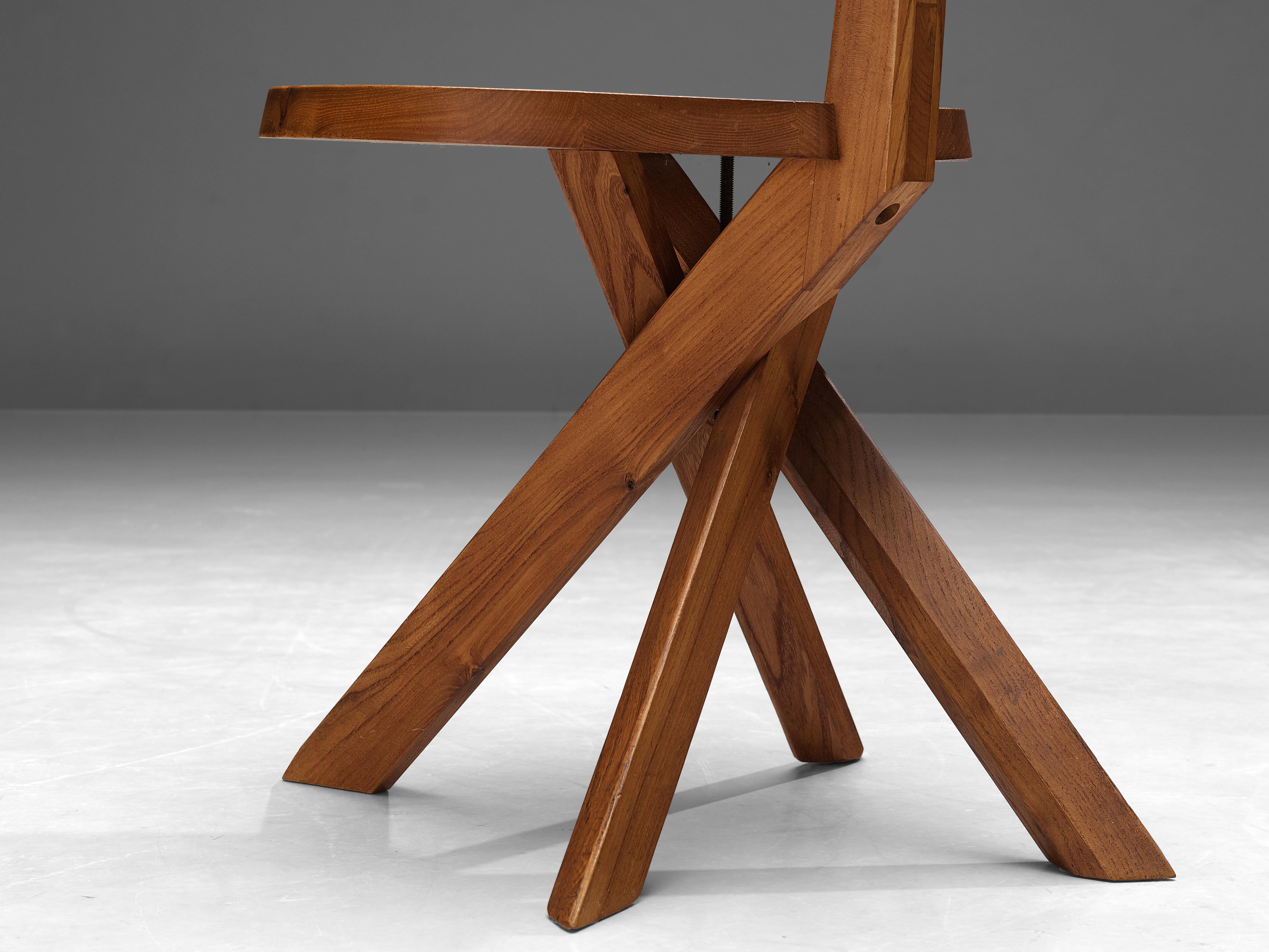 Pierre Chapo Sculptural Chairs Model 'S34' in Solid Elm 1