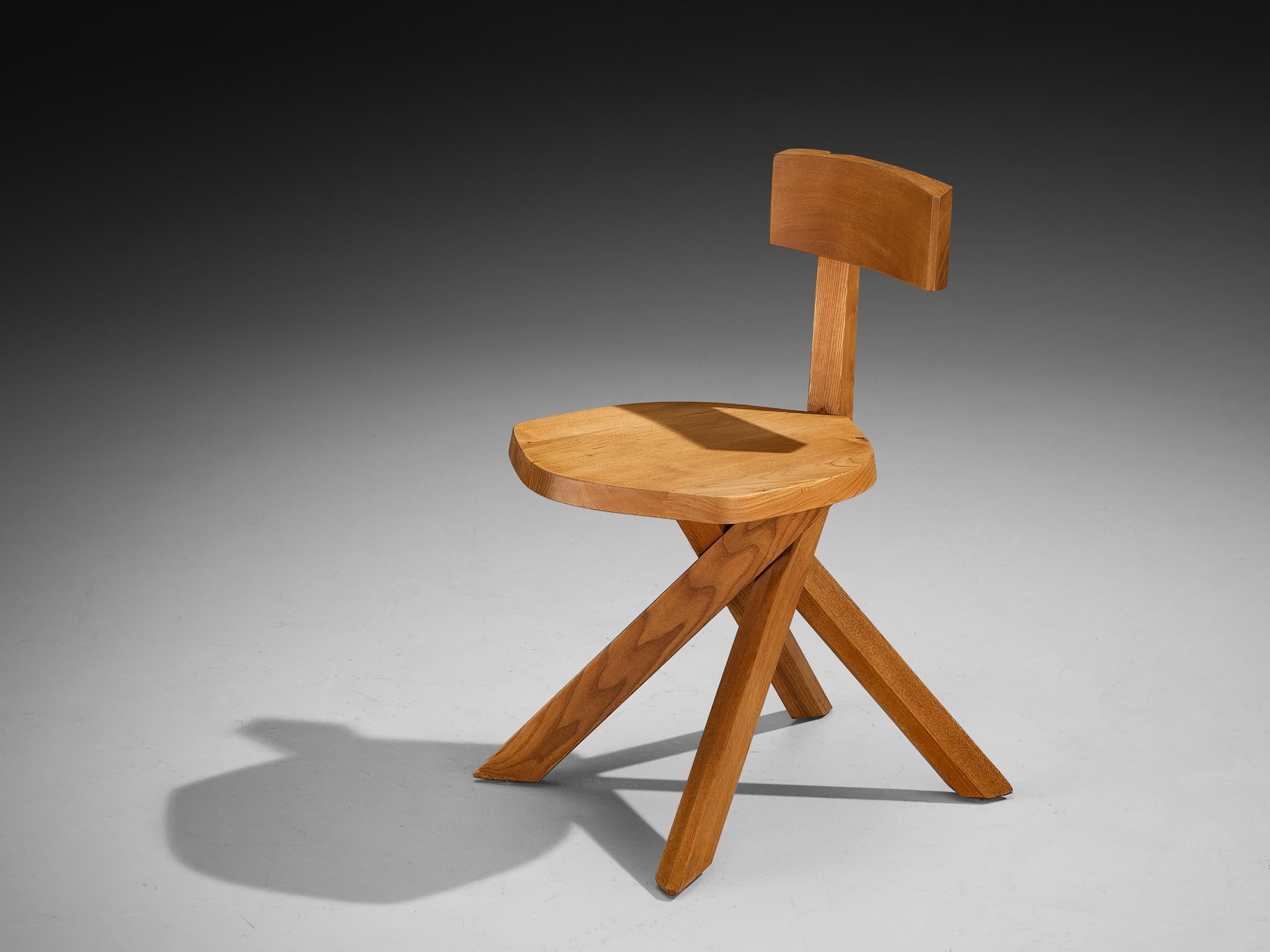 Chaise sculpturale 'S34' en orme de Pierre Chapo en vente 3