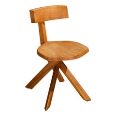 Pierre Chapo Sculptural 'S34' Chair in Elm