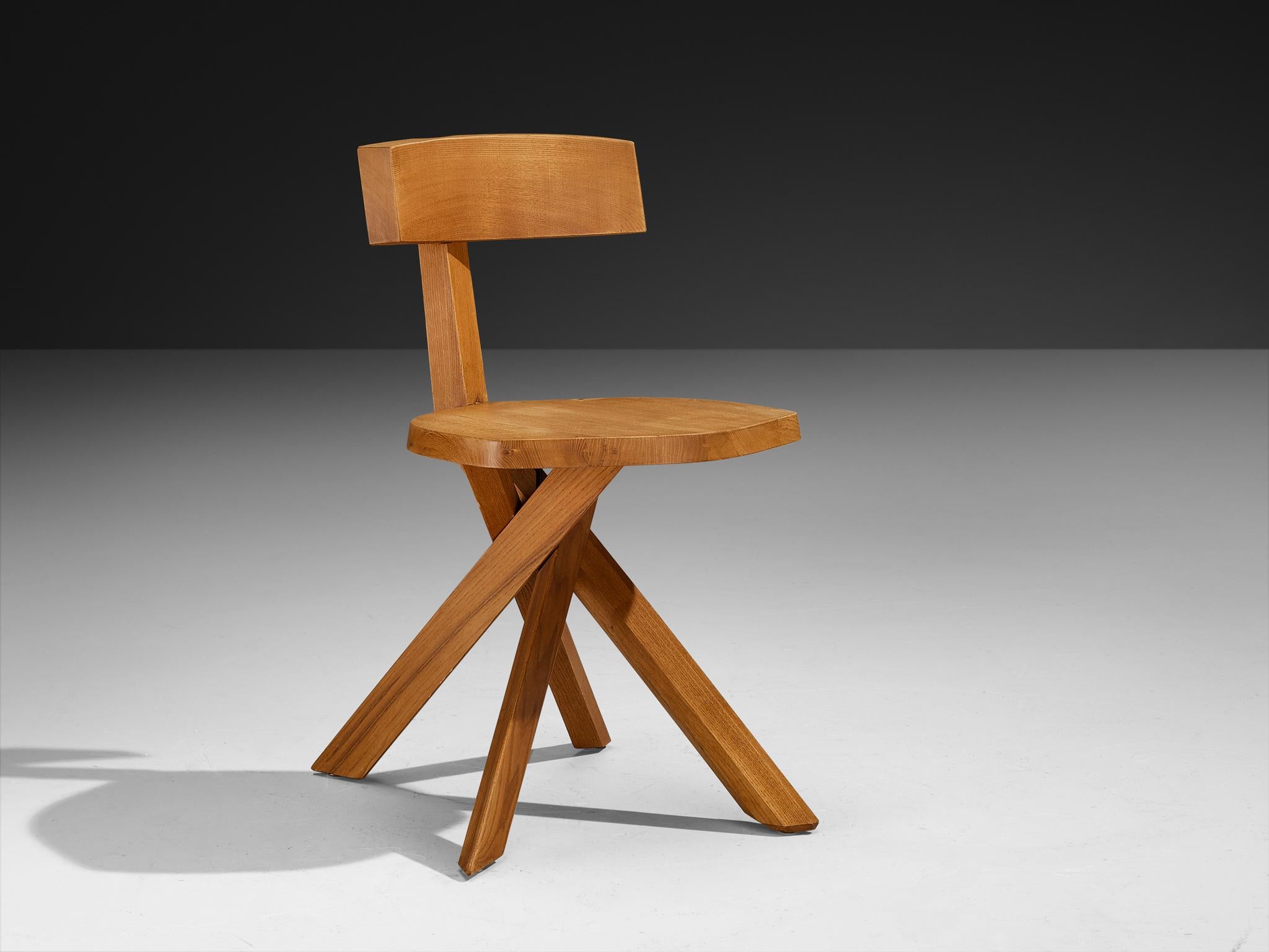 Chaise sculpturale 'S34' en orme de Pierre Chapo en vente 1