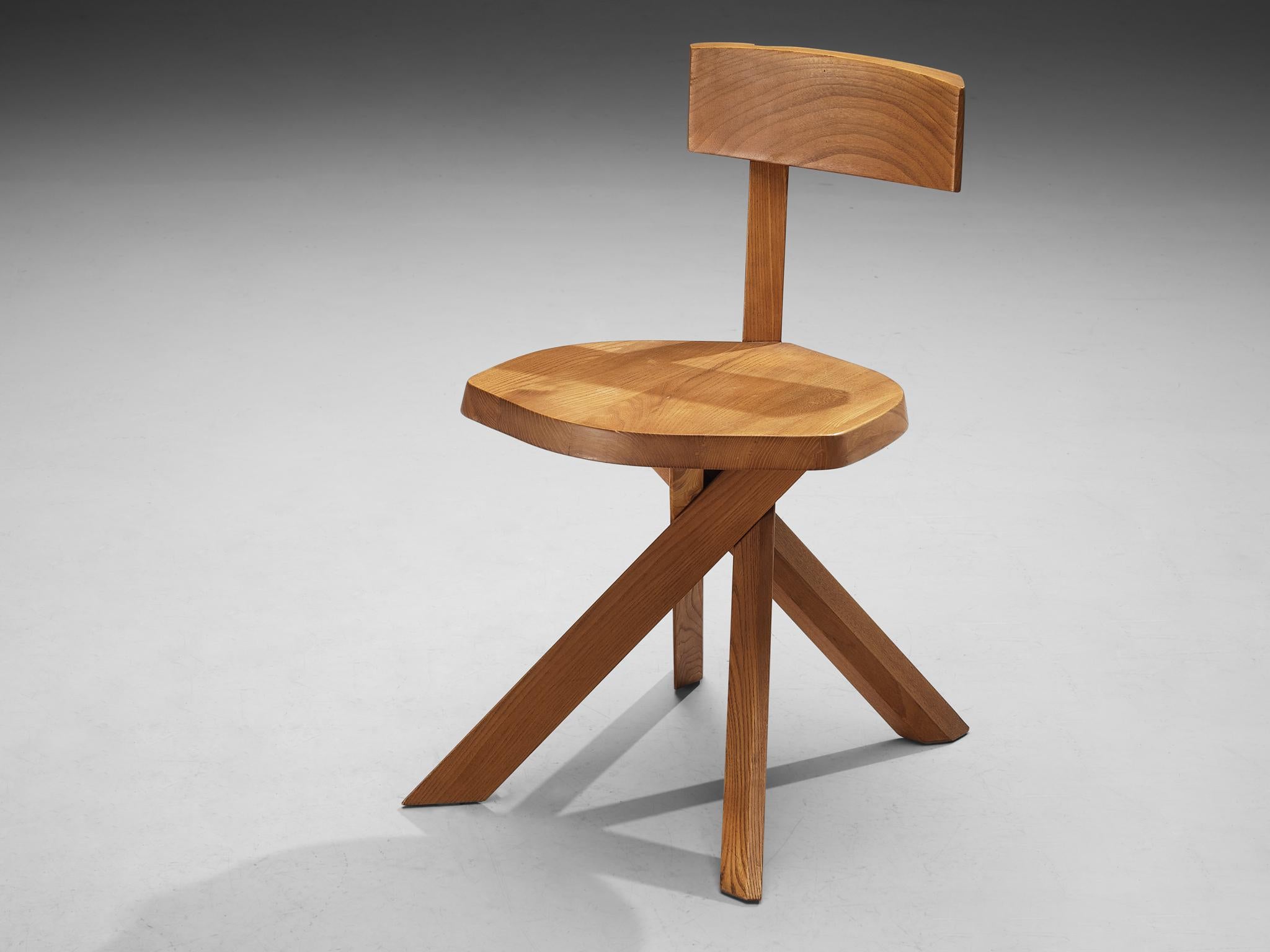 Pierre Chapo Sculptural 'S34' Chairs in Solid Elm  For Sale 5