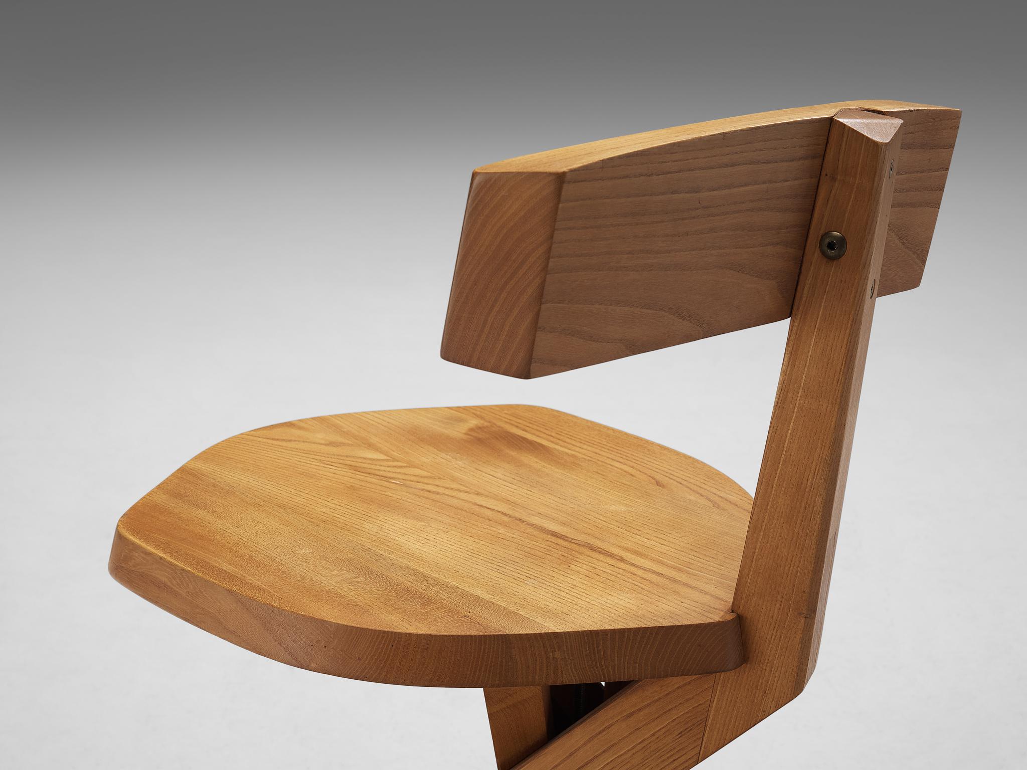 Pierre Chapo Sculptural 'S34' Chairs in Solid Elm  For Sale 6
