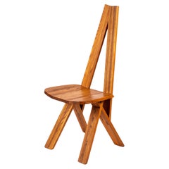 Pierre Chapo Juego de 8 Sillas de Comedor Modelo S45 "Chlacc", Olmo Francés Macizo, Años 80