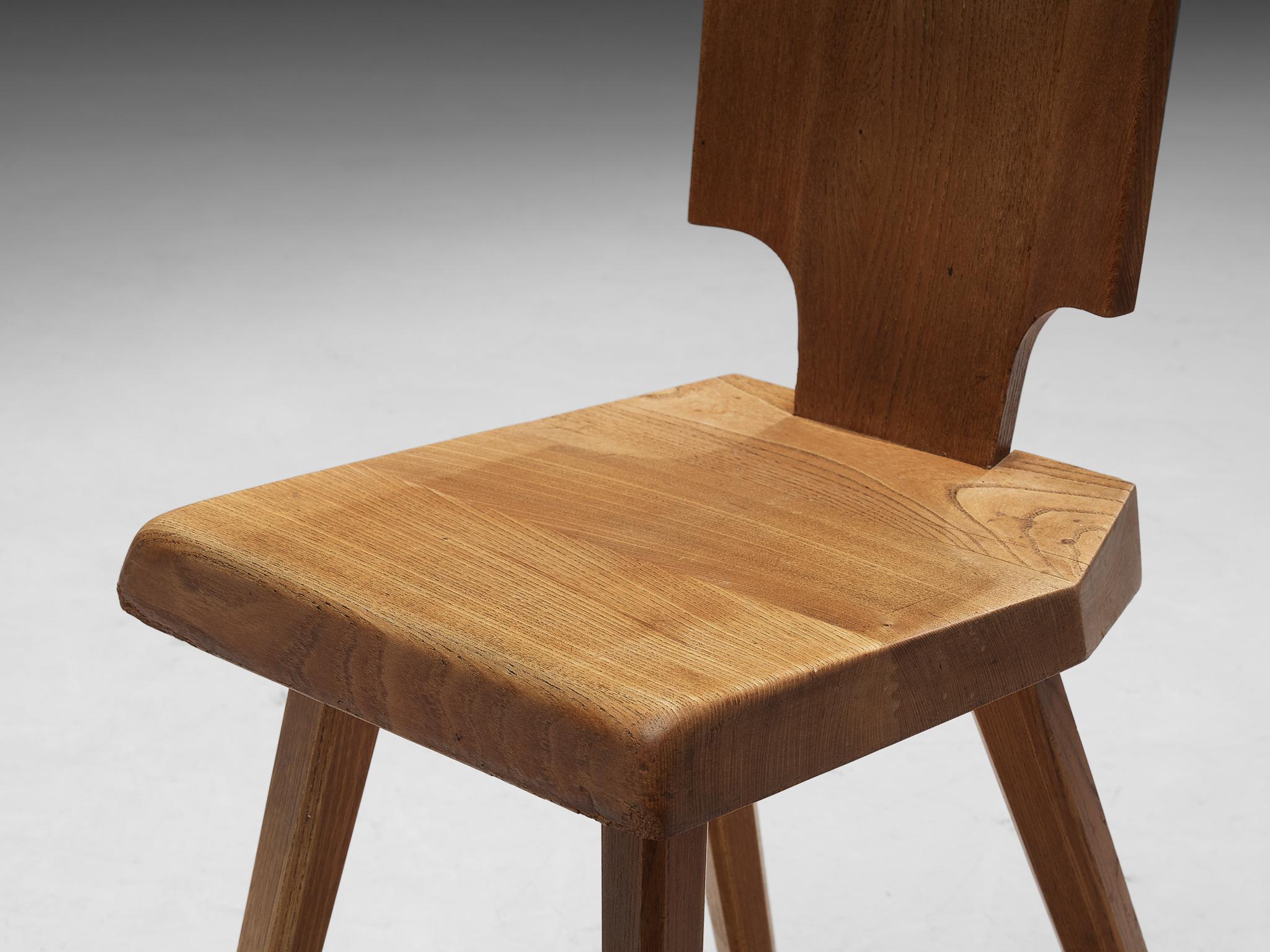 Pierre Chapo Set of Six Dining Chairs in Solid Elm 2