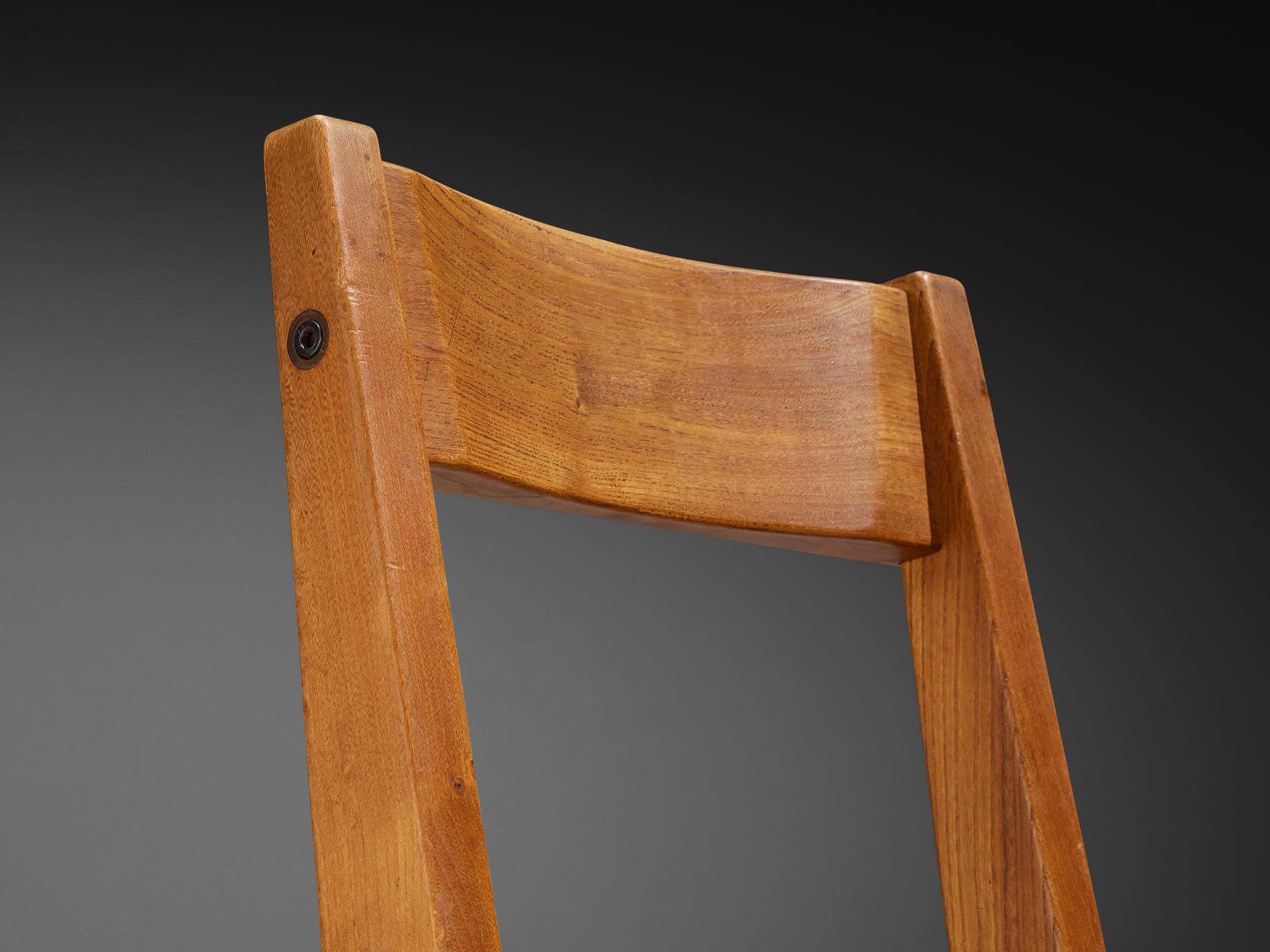 Pierre Chapo Set of Six 'S24' Dining Chairs in Cognac Leather im Angebot 5