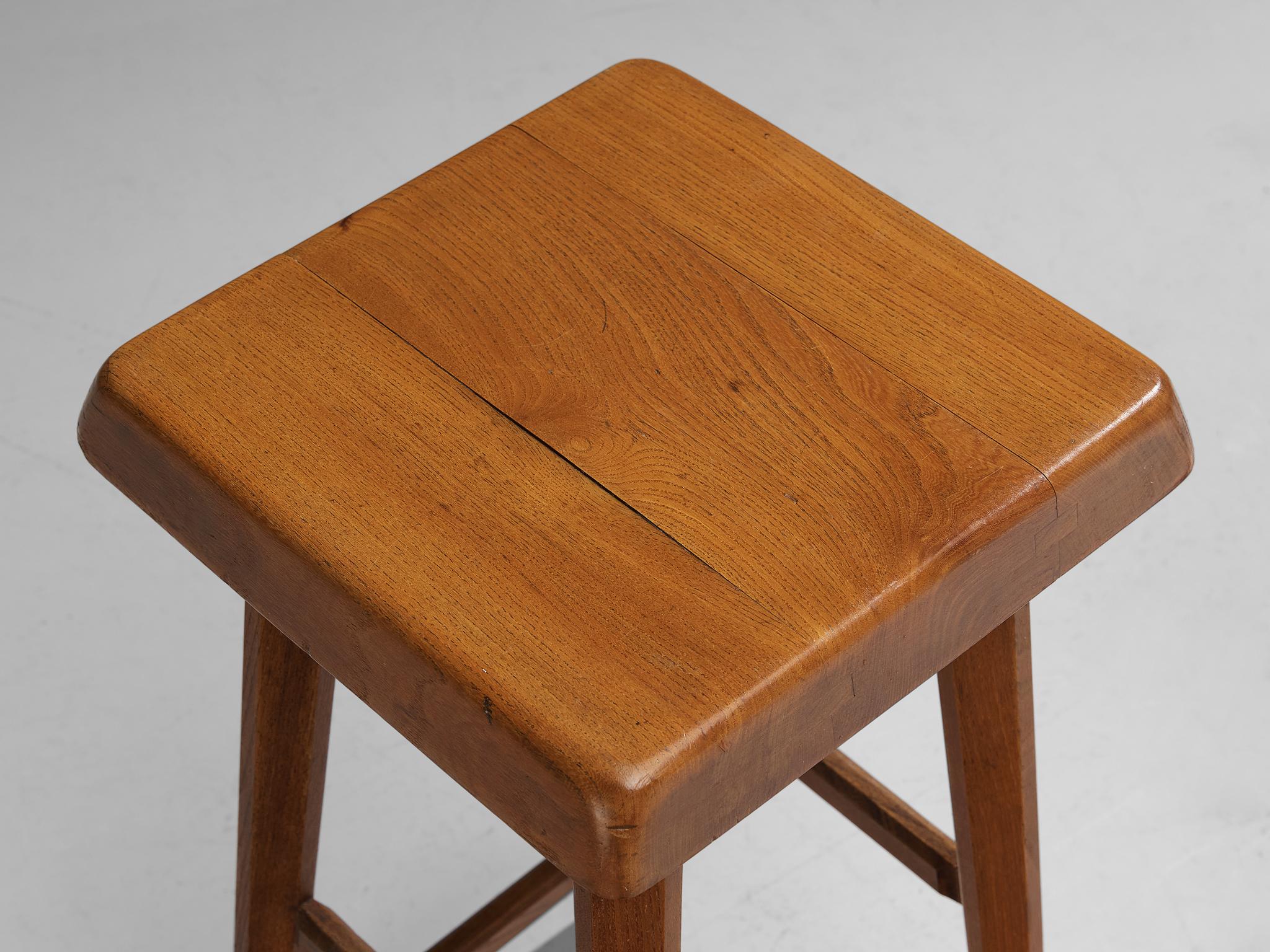 Pierre Chapo Set of Three 'S01R' Stools in Solid Elm 3