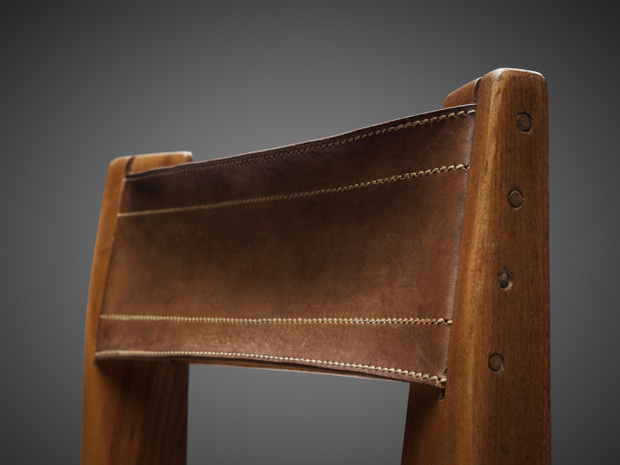 Pierre Chapo Set of Twelve 'S11' Chairs in Cognac Leather 3