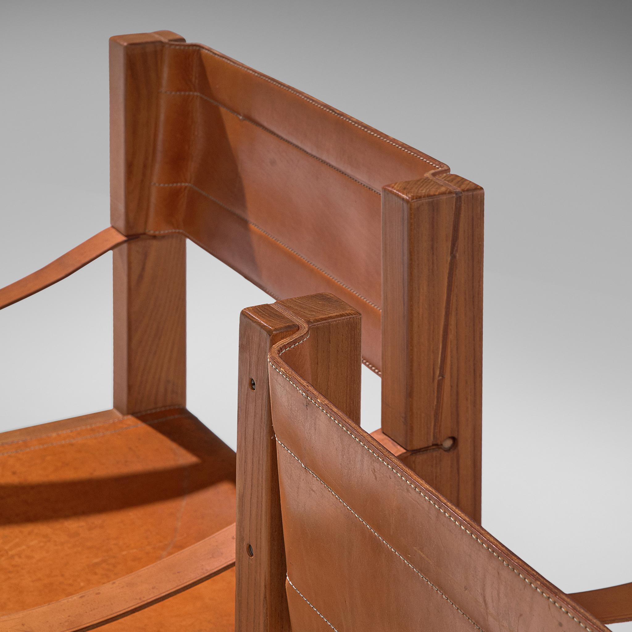 Mid-20th Century Pierre Chapo Set of Twelve S371 Chairs in Cognac Leather