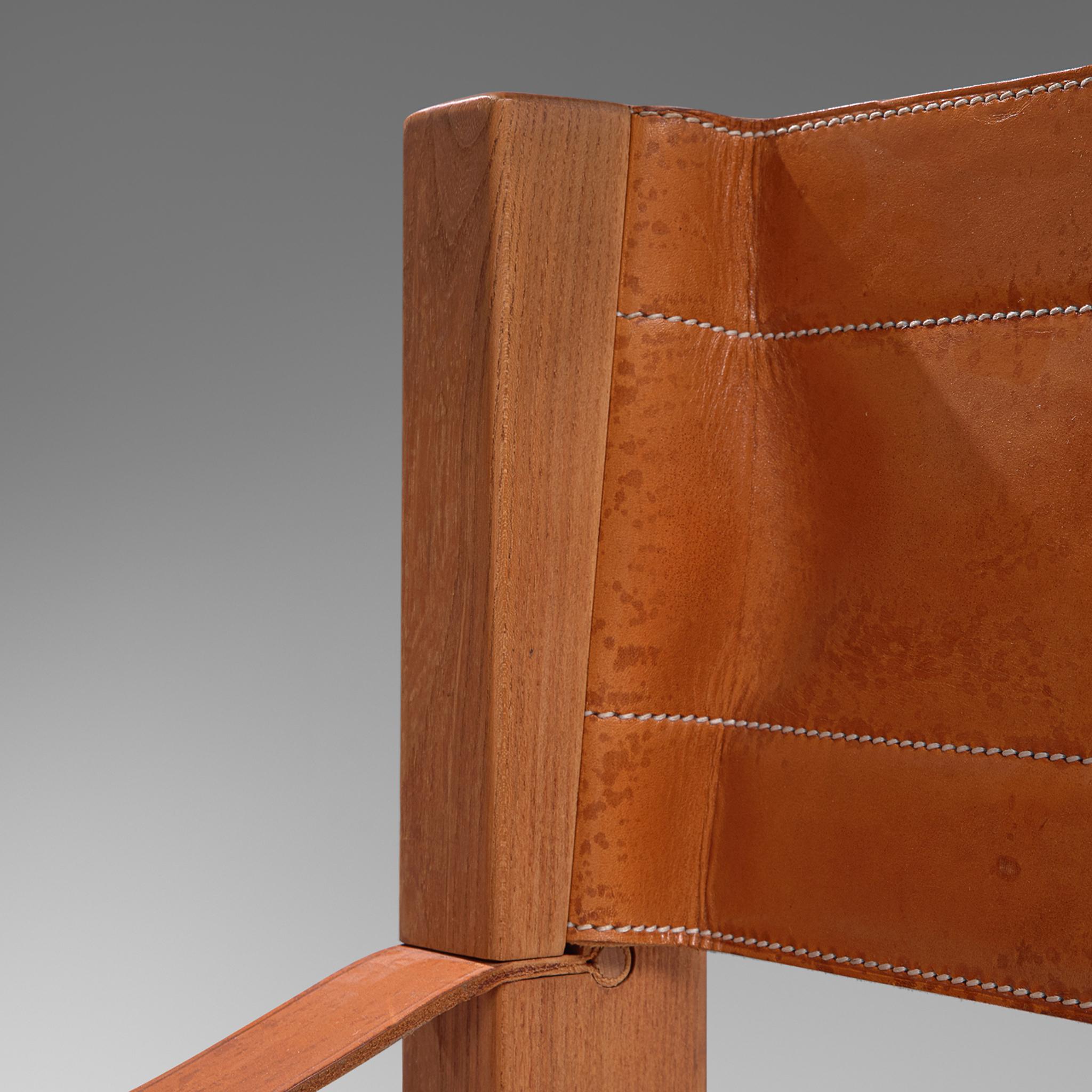 Pierre Chapo Set of Twelve S371 Chairs in Cognac Leather 2