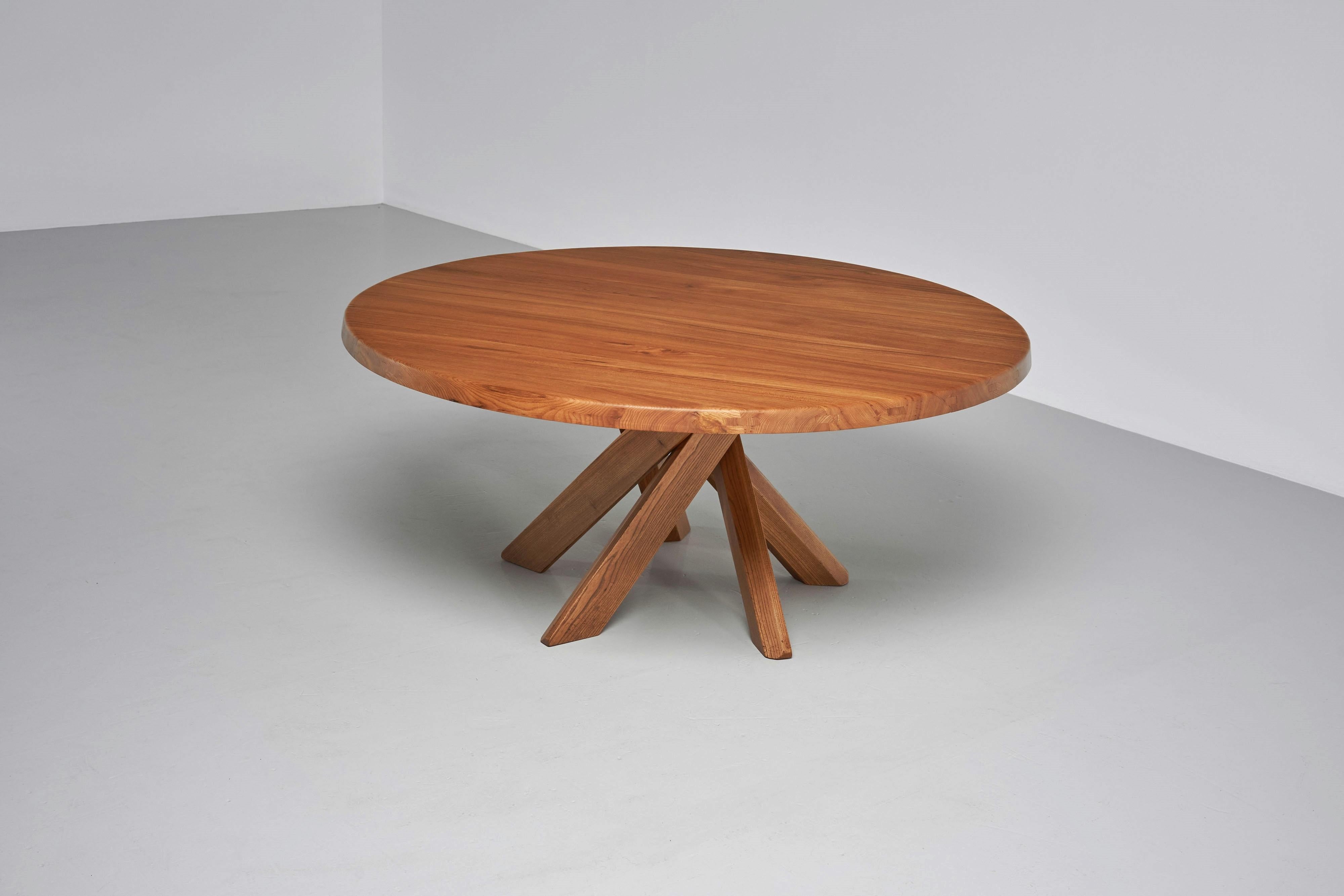 Mid-20th Century Pierre Chapo sfax dining table T21E France 1965 For Sale