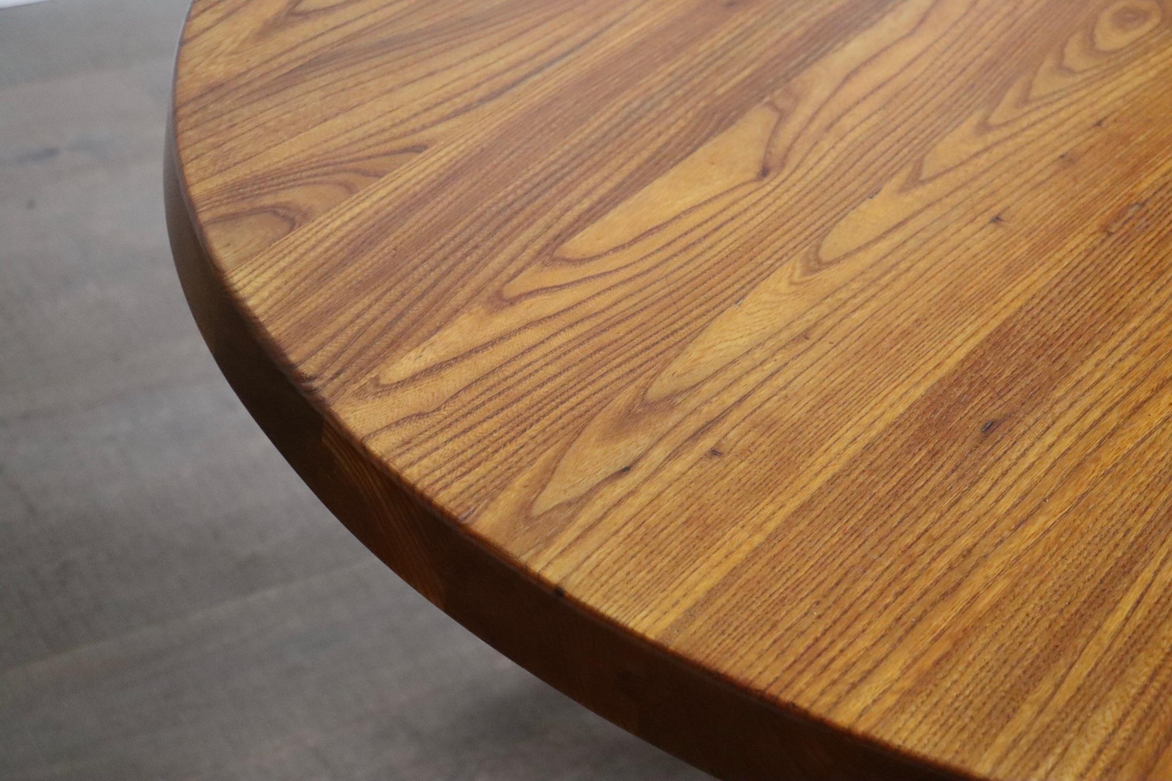 Pierre Chapo Sfax T21D Dining table in solid Elm, France 1970s In Good Condition For Sale In ABCOUDE, UT