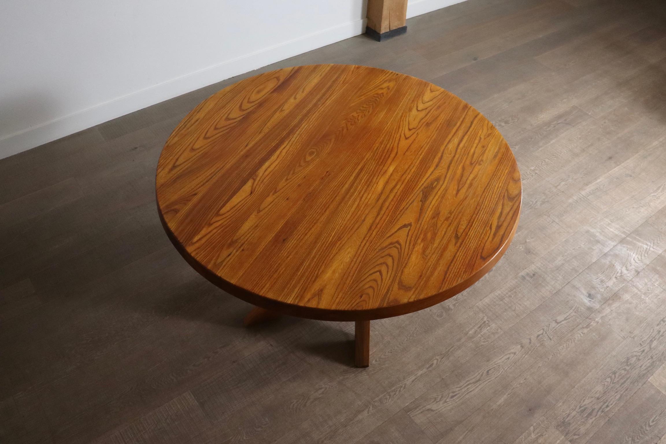 Pierre Chapo Sfax T21D Dining table in solid Elm, France 1970s For Sale 2