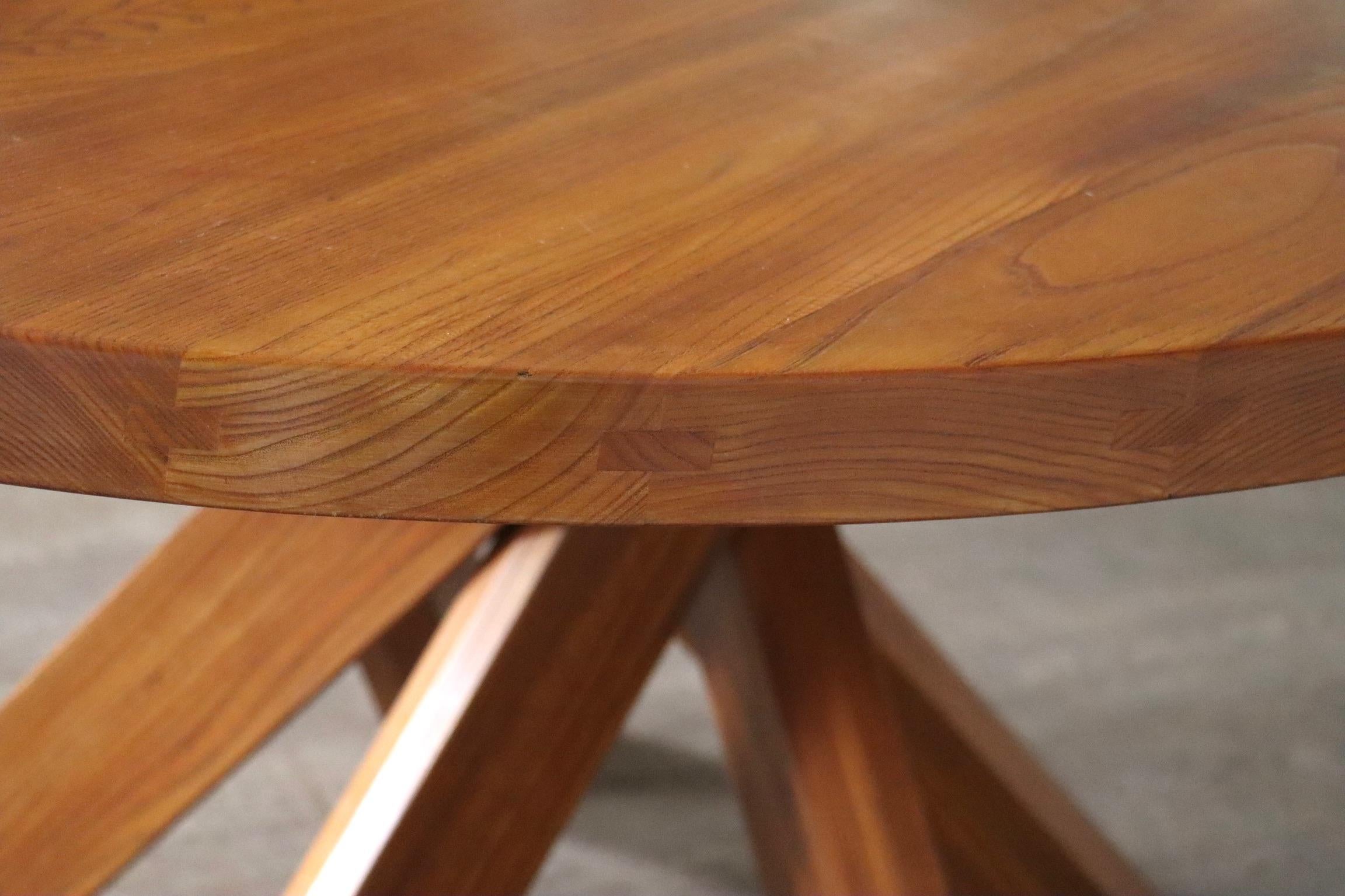 Pierre Chapo Sfax T21D Dining table in solid Elm, France 1970s For Sale 4