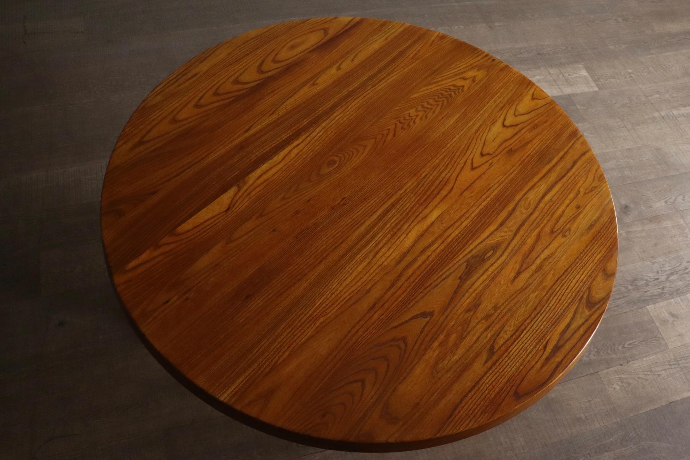Pierre Chapo Sfax T21D Dining table in solid Elm, France 1970s For Sale 5