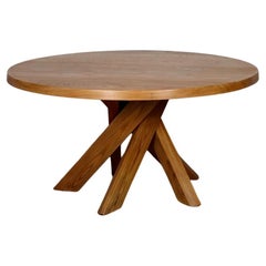 Pierre Chapo Sfax T21D Dining Table In Solid Elm, France 1970s