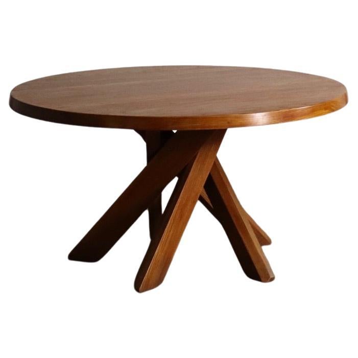 Pierre Chapo Sfax T21D Dining table in solid Elm, France 1970s For Sale