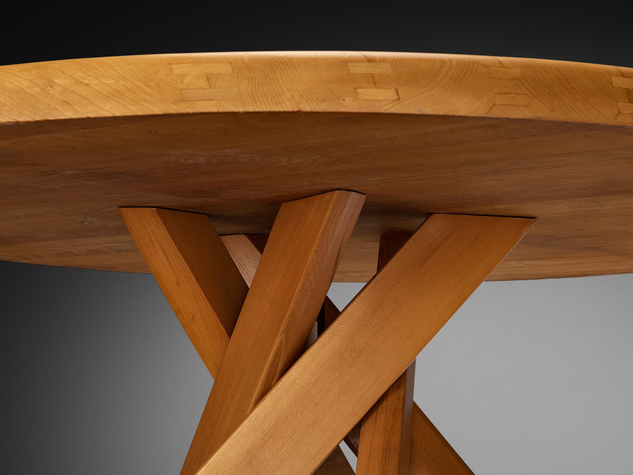 Orme Pierre Chapo 'Sfax' T21E Table de salle à manger en orme massif 160cm/62.99in. en vente