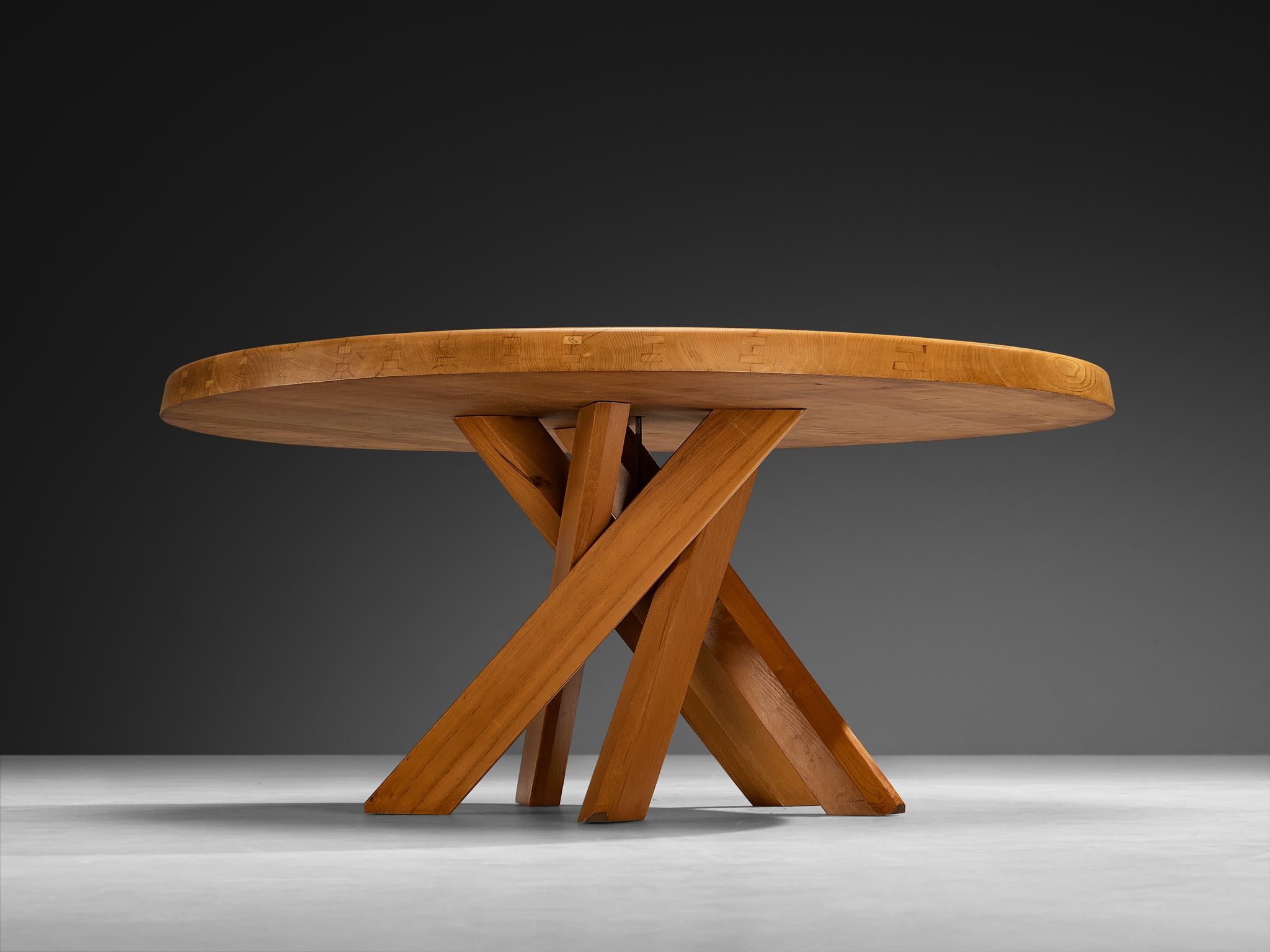 Pierre Chapo 'Sfax' T21E Table de salle à manger en orme massif 160cm/62.99in. en vente 2